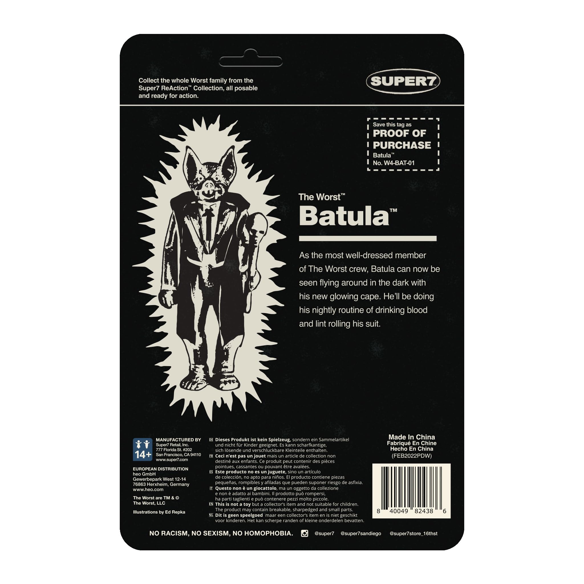 Foto 3 | Figura De Acción Super7 The Worst Batula Monster Glow, 9,5 Cm - Venta Internacional.