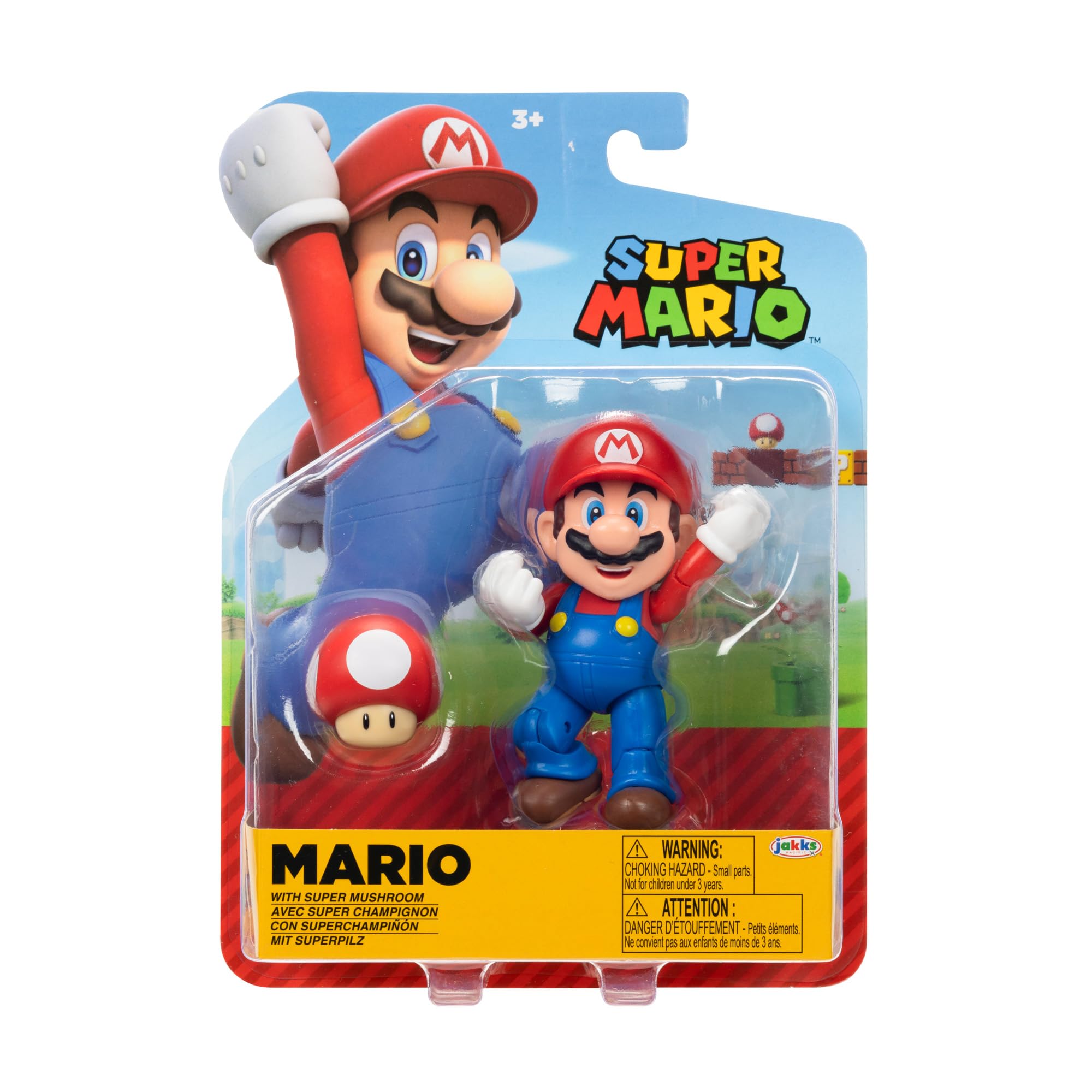 Foto 3 pulgar | Figura De Acción Nintendo Super Mario Mario De 10 Cm Con Forma De Hongo - Venta Internacional.