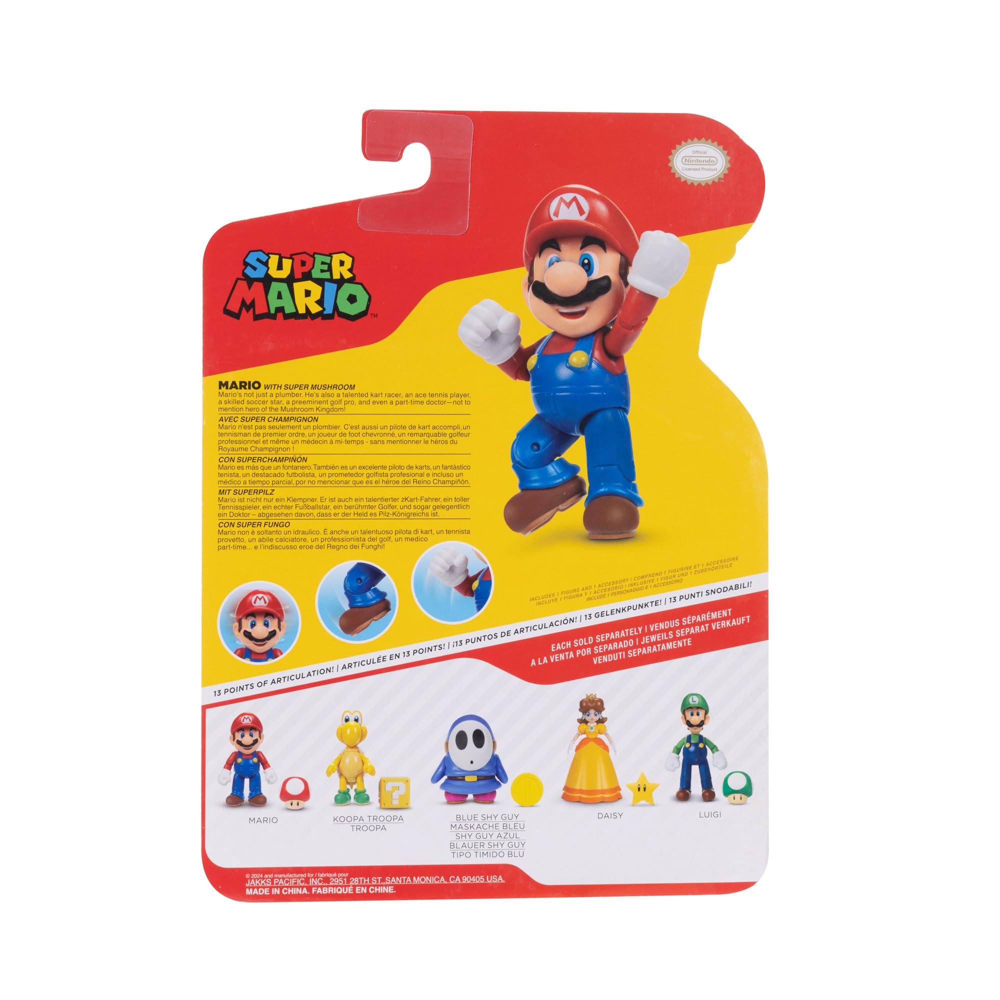 Foto 5 pulgar | Figura De Acción Nintendo Super Mario Mario De 10 Cm Con Forma De Hongo - Venta Internacional.