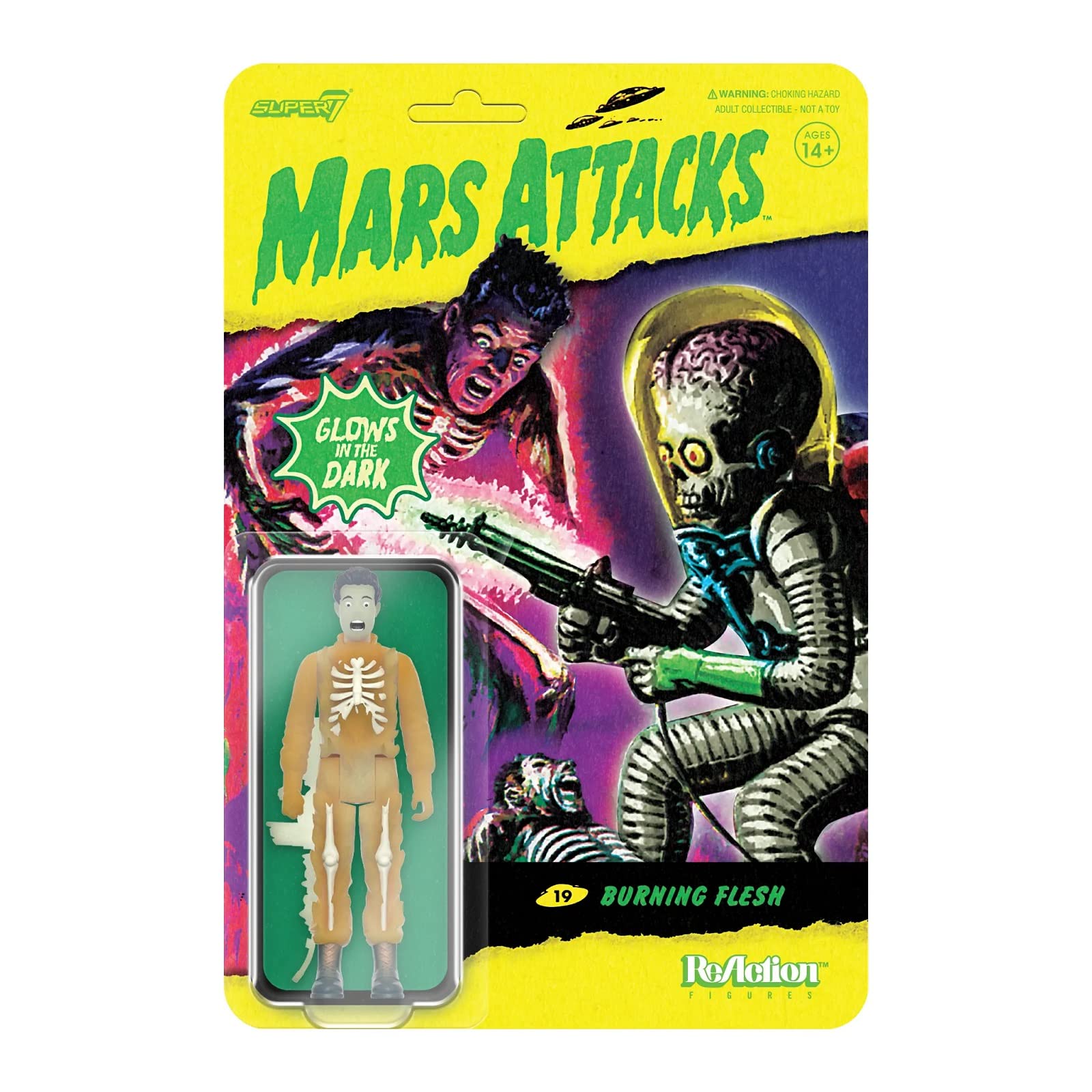 Figura De Acción Super7 Mars Attacks Burning Flesh, 9,5 Cm Glow - Venta Internacional.