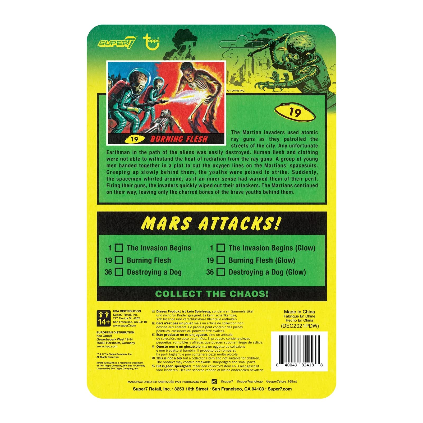 Foto 6 pulgar | Figura De Acción Super7 Mars Attacks Burning Flesh, 9,5 Cm Glow - Venta Internacional.