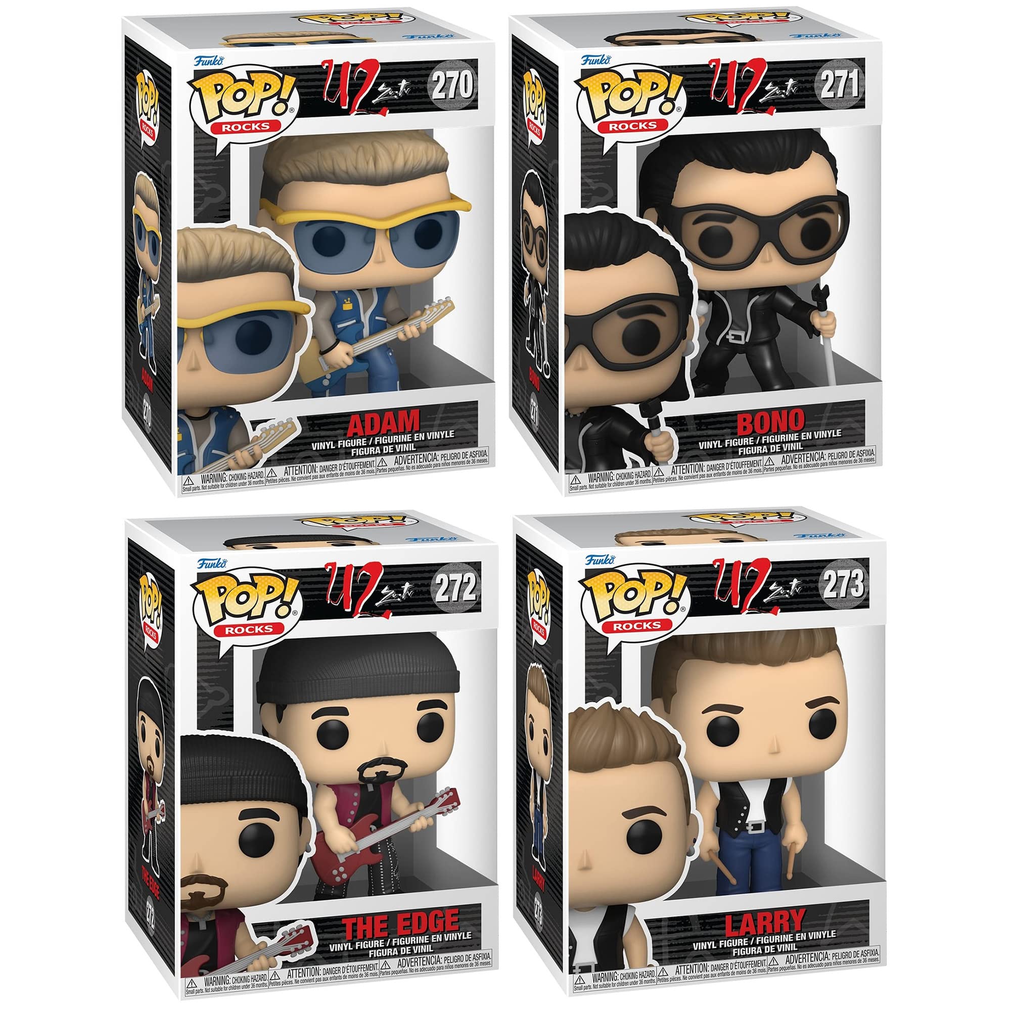 Foto 2 pulgar | Set De Coleccionista Funko Pop! Rocks U2 Zootv Adam, Edge, Larry, Bono - Venta Internacional.