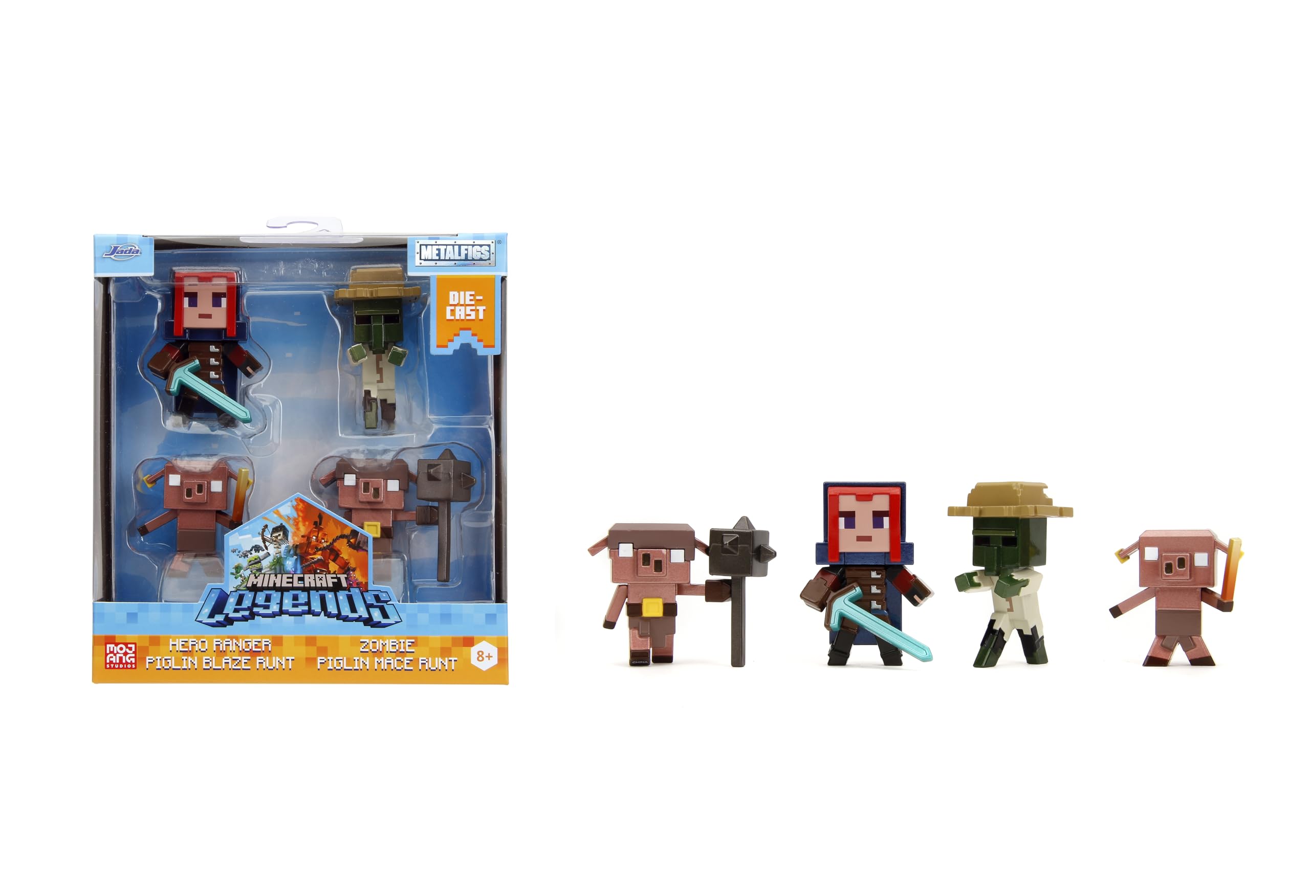 Foto 1 | Figuras De Juguete Jada Toys Minecraft Legends 2.5, Paquete De 4 Para Niños Mayores De 8 Años - Venta Internacional.