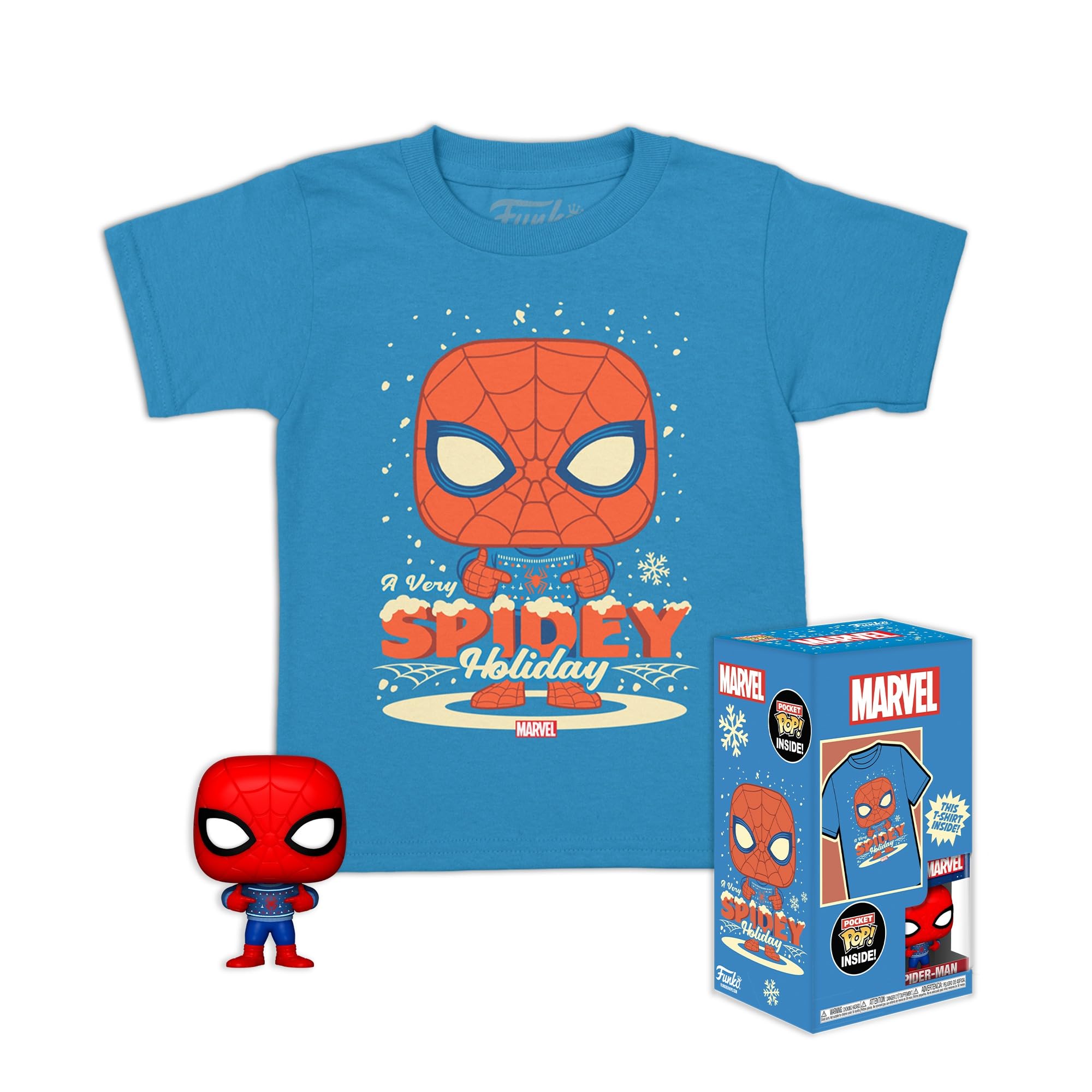 Foto 2 pulgar | ¡pocket Pop! Y Camiseta Funko Marvel Holiday Spider-man M - Venta Internacional.