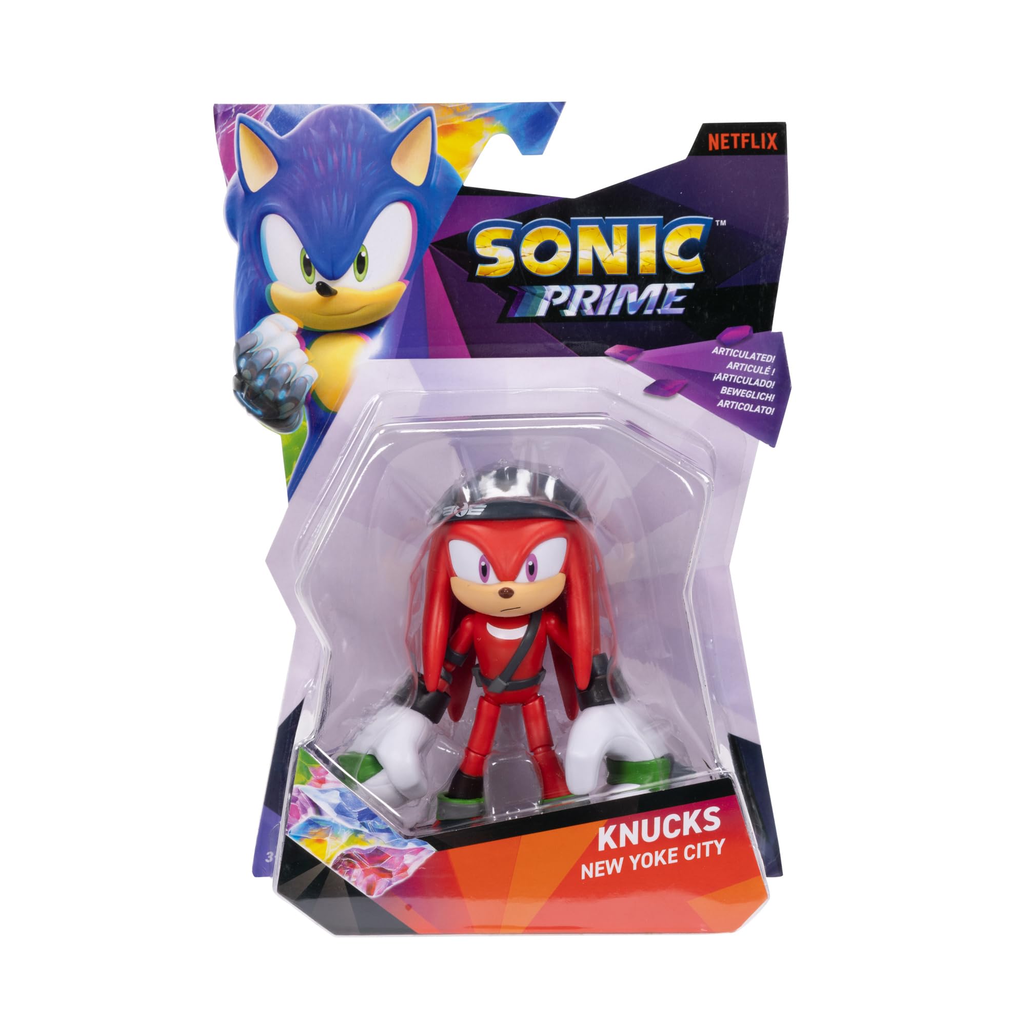 Foto 4 pulgar | Figura De Acción Sonic The Hedgehog Sonic Prime Knuckles 13cm - Venta Internacional.