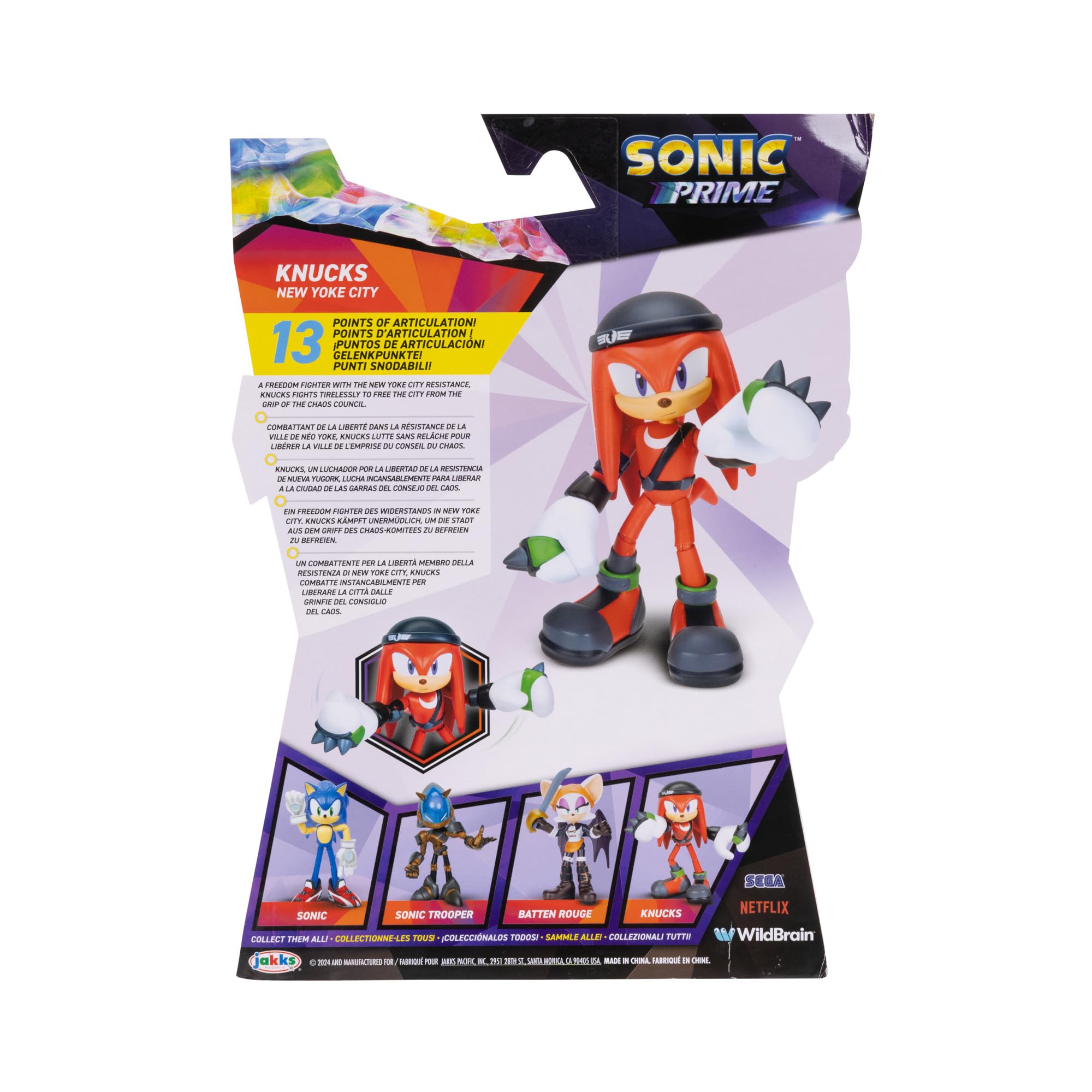 Foto 5 pulgar | Figura De Acción Sonic The Hedgehog Sonic Prime Knuckles 13cm - Venta Internacional.