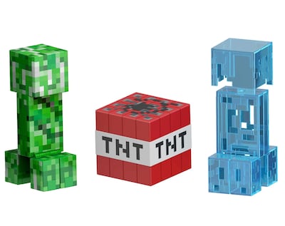 Foto 2 | Figura De Acción Mattel Minecraft Diamond Level Creeper 14 Cm - Venta Internacional.