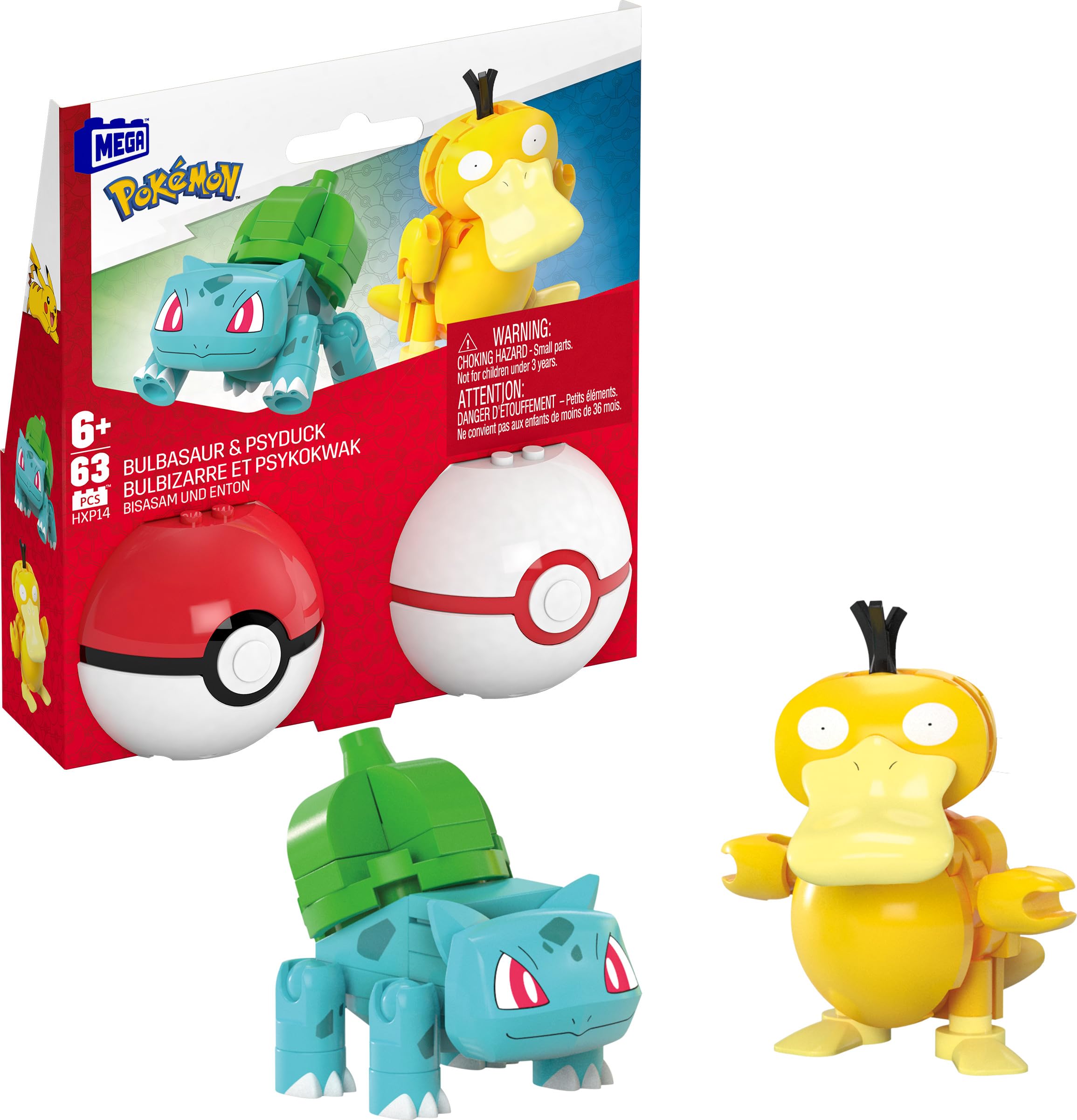 Foto 2 pulgar | Set De Juguetes De Construcción Mega Pokémon Bulbasaur Y Psyduck 63 Piezas - Venta Internacional.