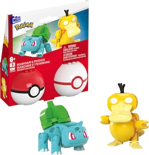 Foto 1 | Set De Juguetes De Construcción Mega Pokémon Bulbasaur Y Psyduck 63 Piezas - Venta Internacional.