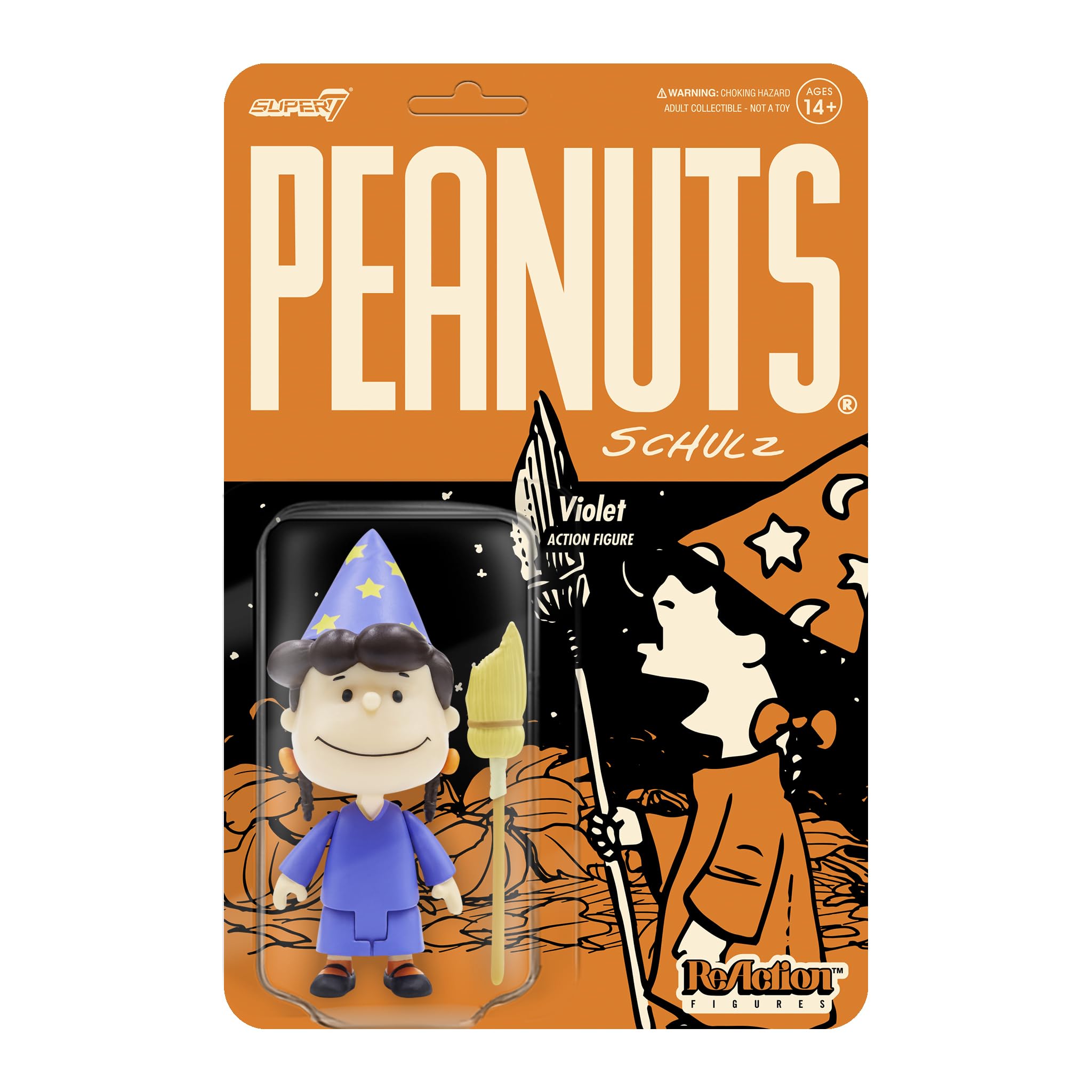 Figura De Acción Super7 Peanuts Witch Violet De 9,5 Cm Con Accesorio - Venta Internacional.