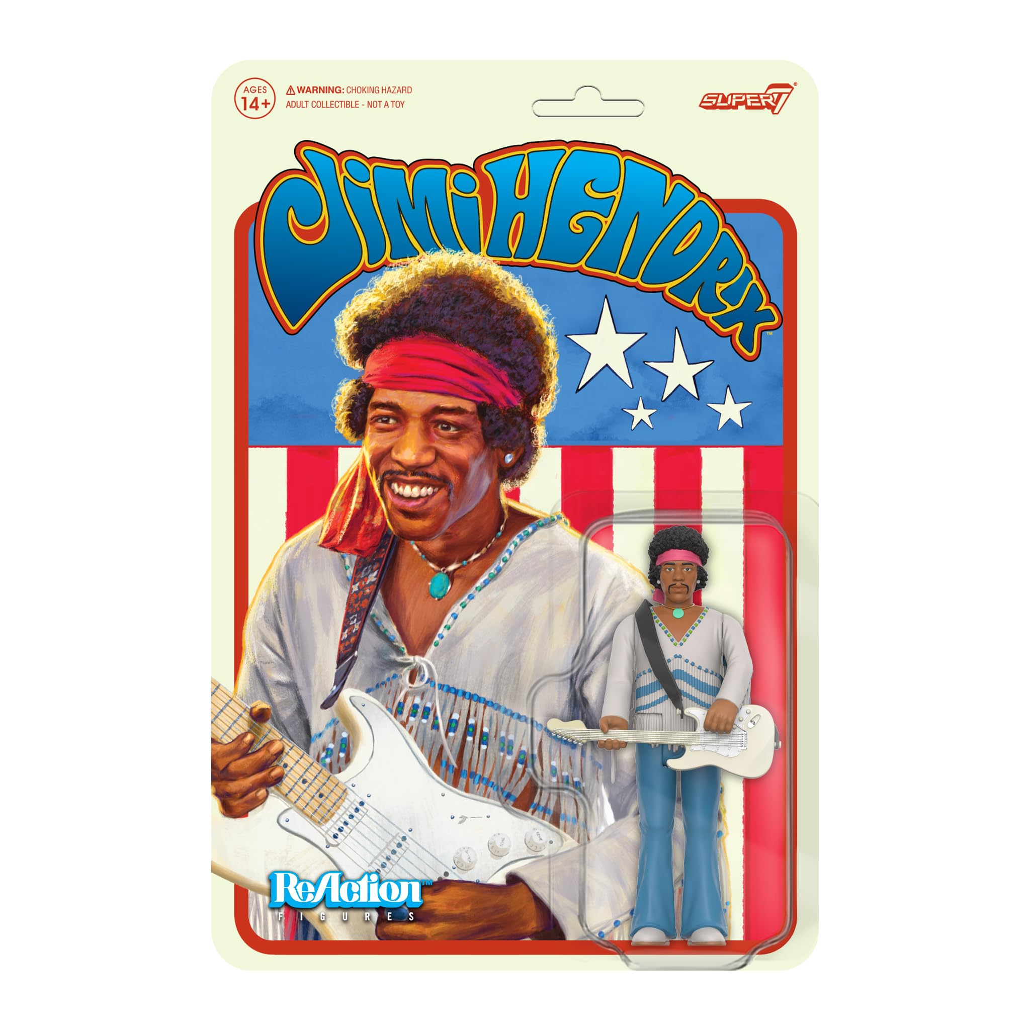 Figura De Acción Super7 Jimi Hendrix (festival) Con Guitarra De 9,5 Cm - Venta Internacional.
