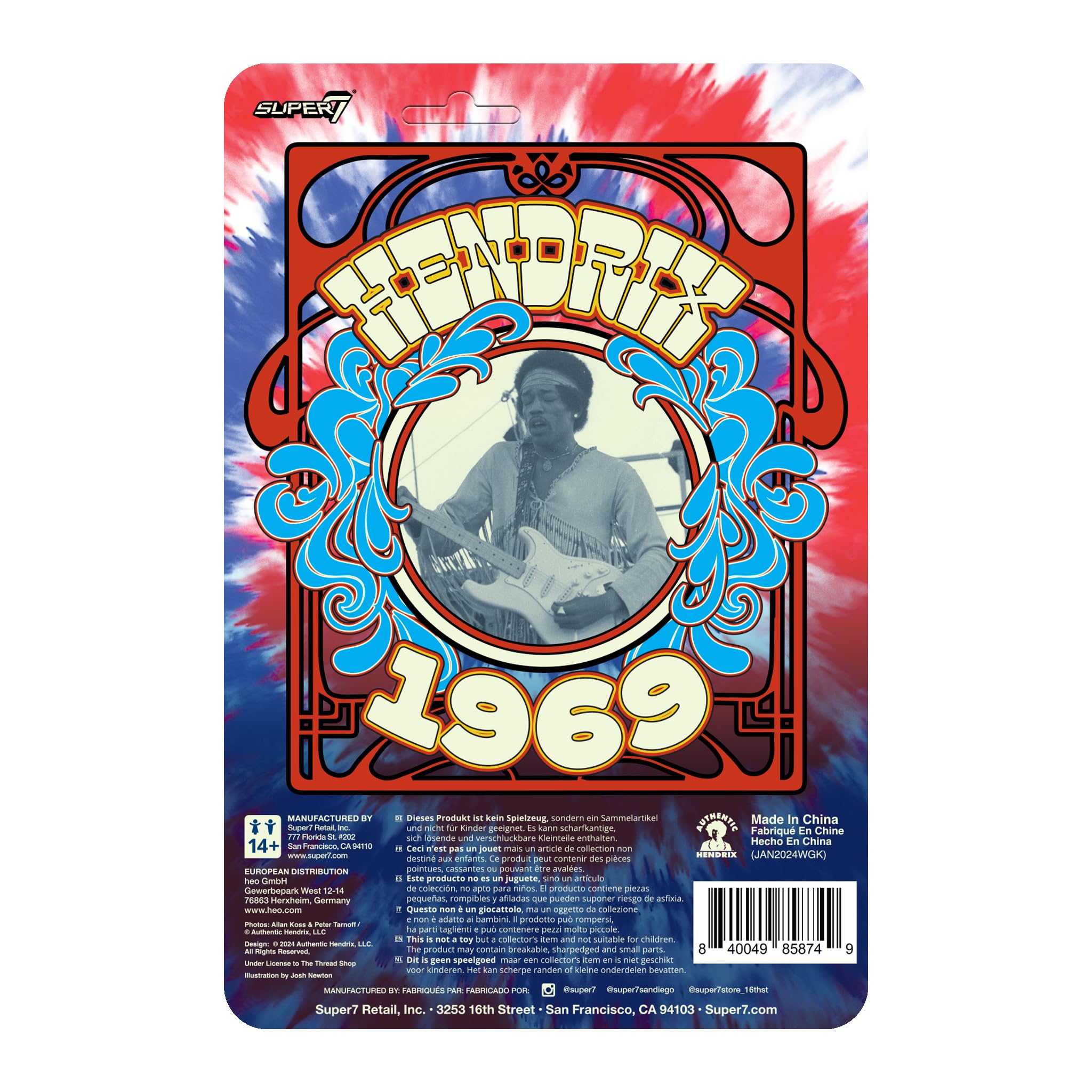 Foto 4 pulgar | Figura De Acción Super7 Jimi Hendrix (festival) Con Guitarra De 9,5 Cm - Venta Internacional.