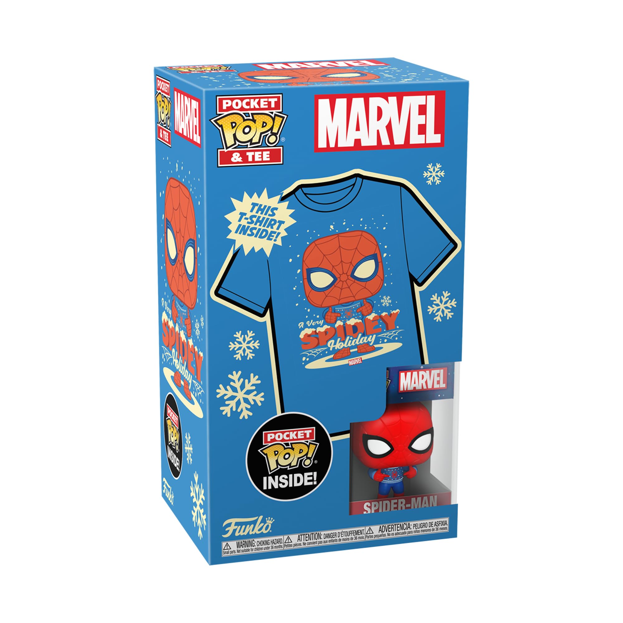 Foto 2 pulgar | ¡pocket Pop! Y Camiseta Funko Marvel Holiday Spider-man Xl - Venta Internacional.