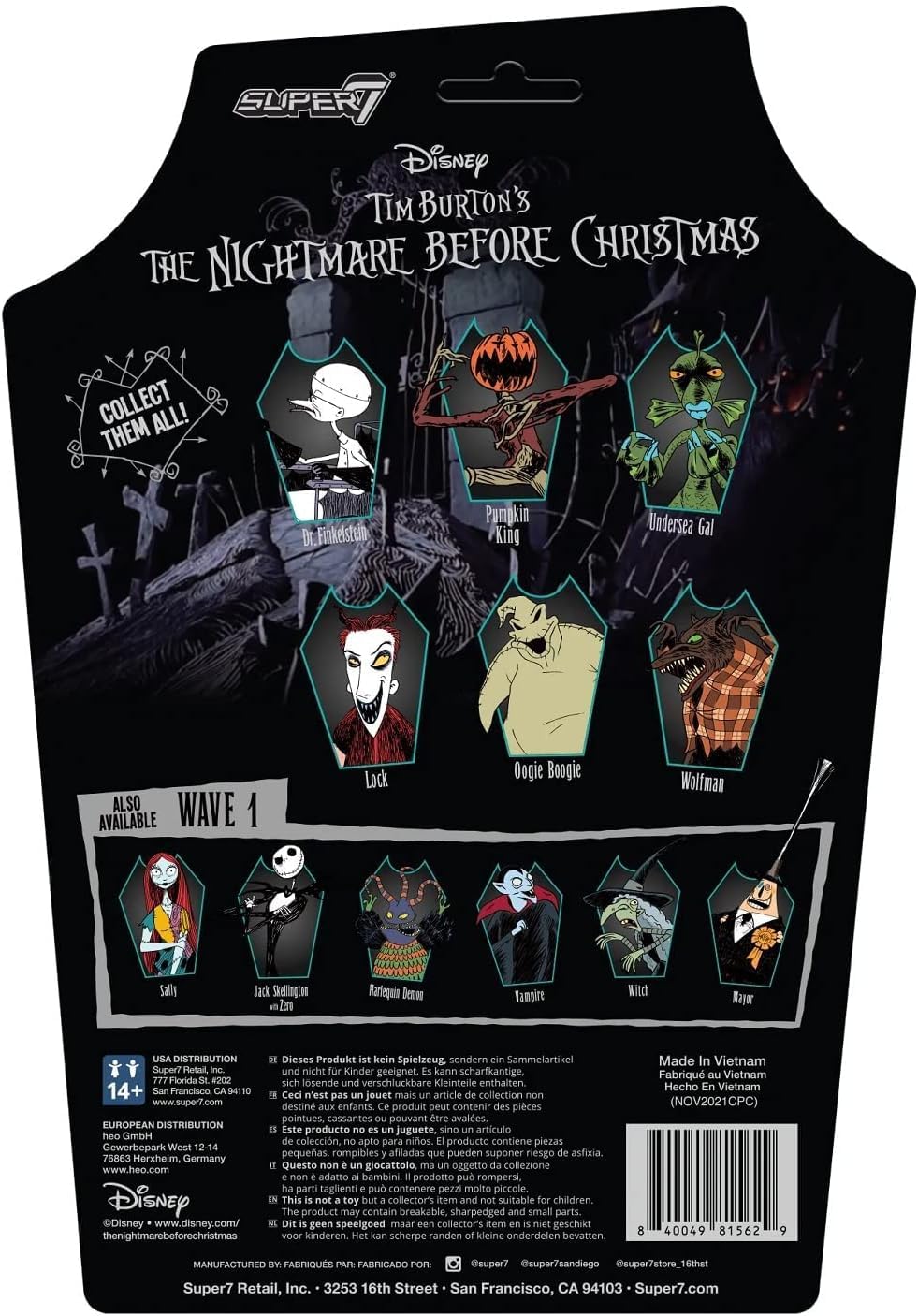Foto 4 pulgar | Figura De Acción Super7 La Pesadilla Antes De Navidad Del Dr. Finkelstein De Tim Burton, 9,5 Cm - Venta Internacional.