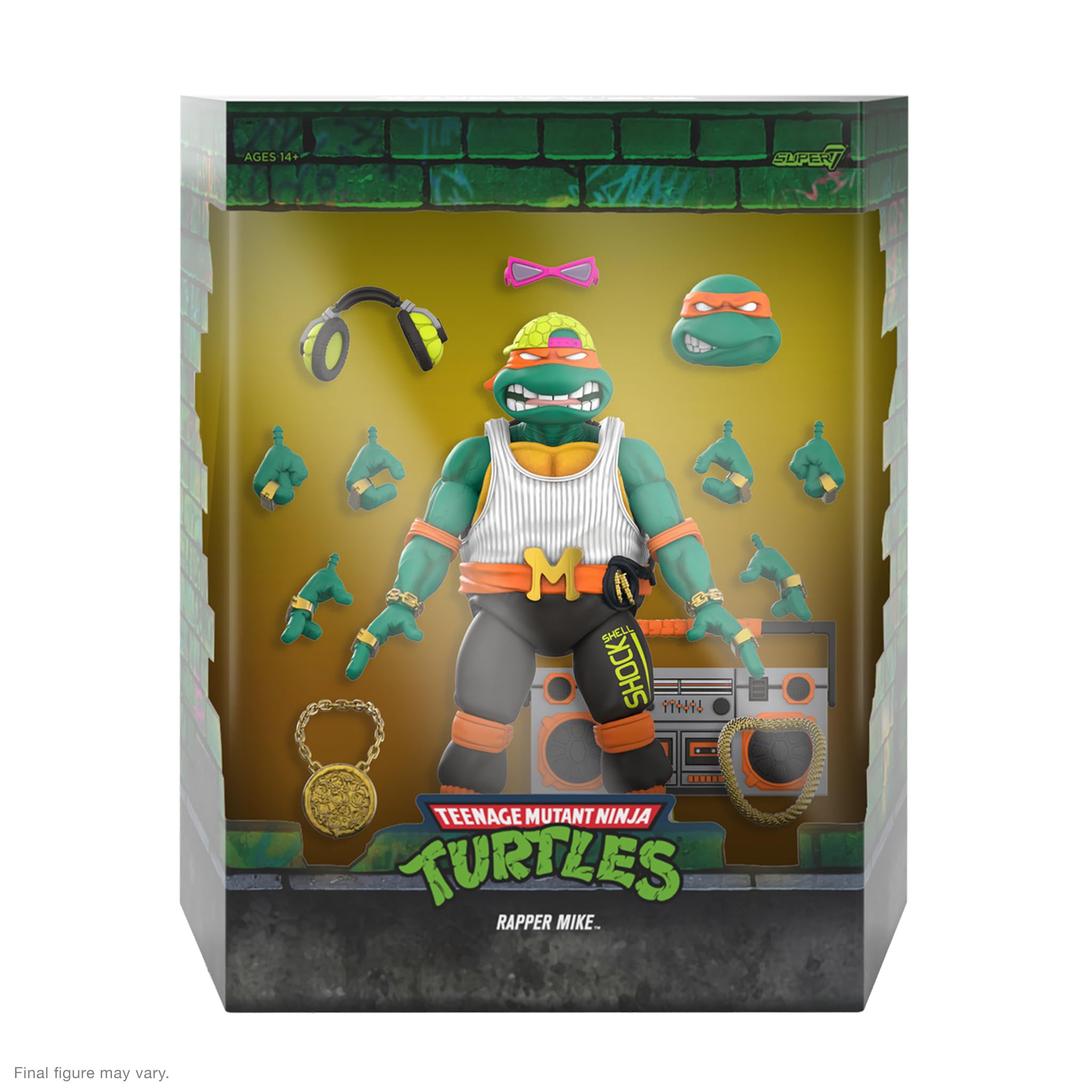Foto 3 pulgar | Figura De Acción Super7 Ultimates! Mike, Rapero Adolescente De Los Ninja Turtles - Venta Internacional.