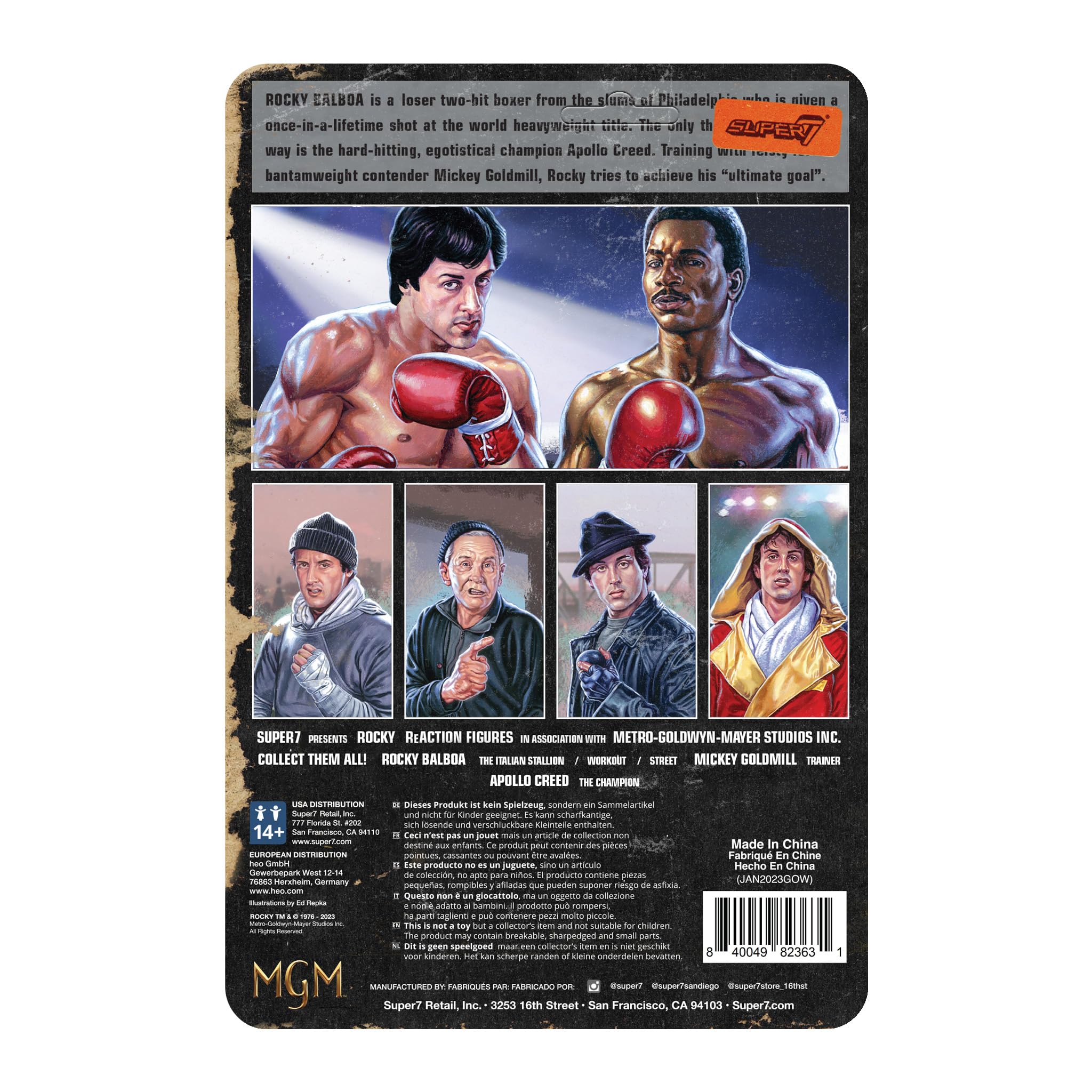 Foto 4 pulgar | Figura De Acción Super7 Rocky Balboa De 9,5 Cm Con Accesorios - Venta Internacional.