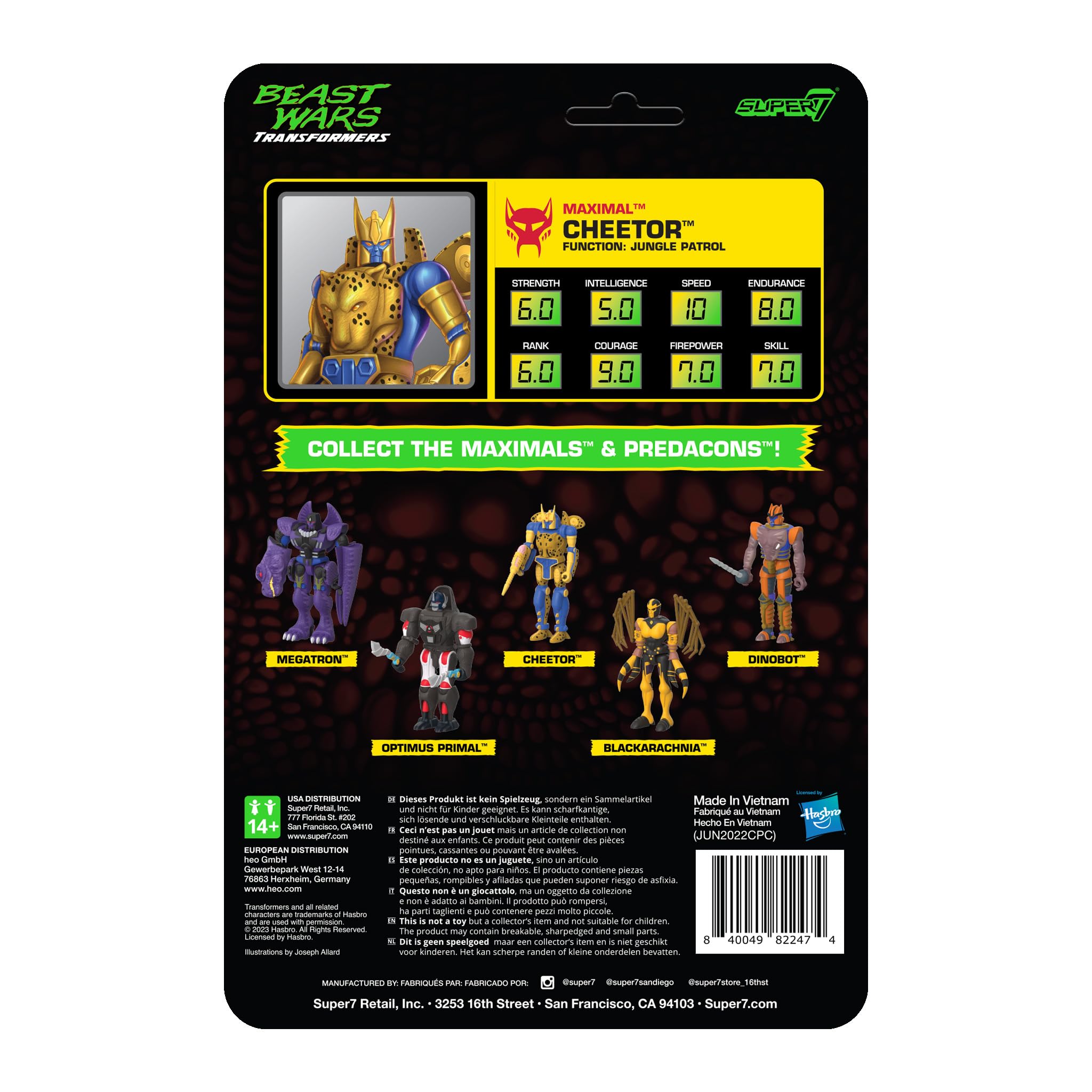 Foto 4 pulgar | Figura De Acción Super7 Transformers Reaction Wave 7 Cheetor - Venta Internacional.