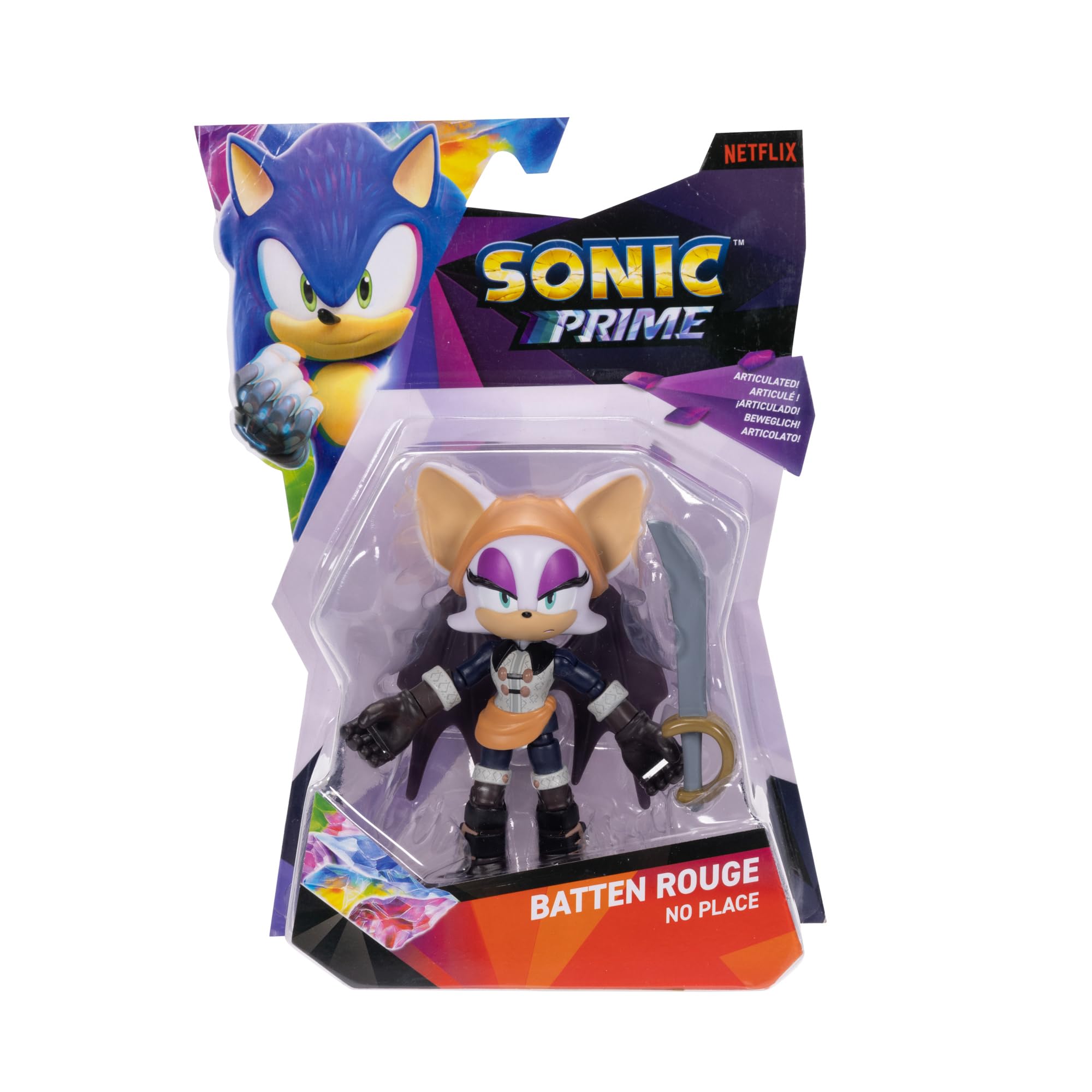 Foto 4 pulgar | Figura De Acción Sonic Prime Baton Rouge De 5 Pulgadas Con 15 Articulaciones - Venta Internacional.