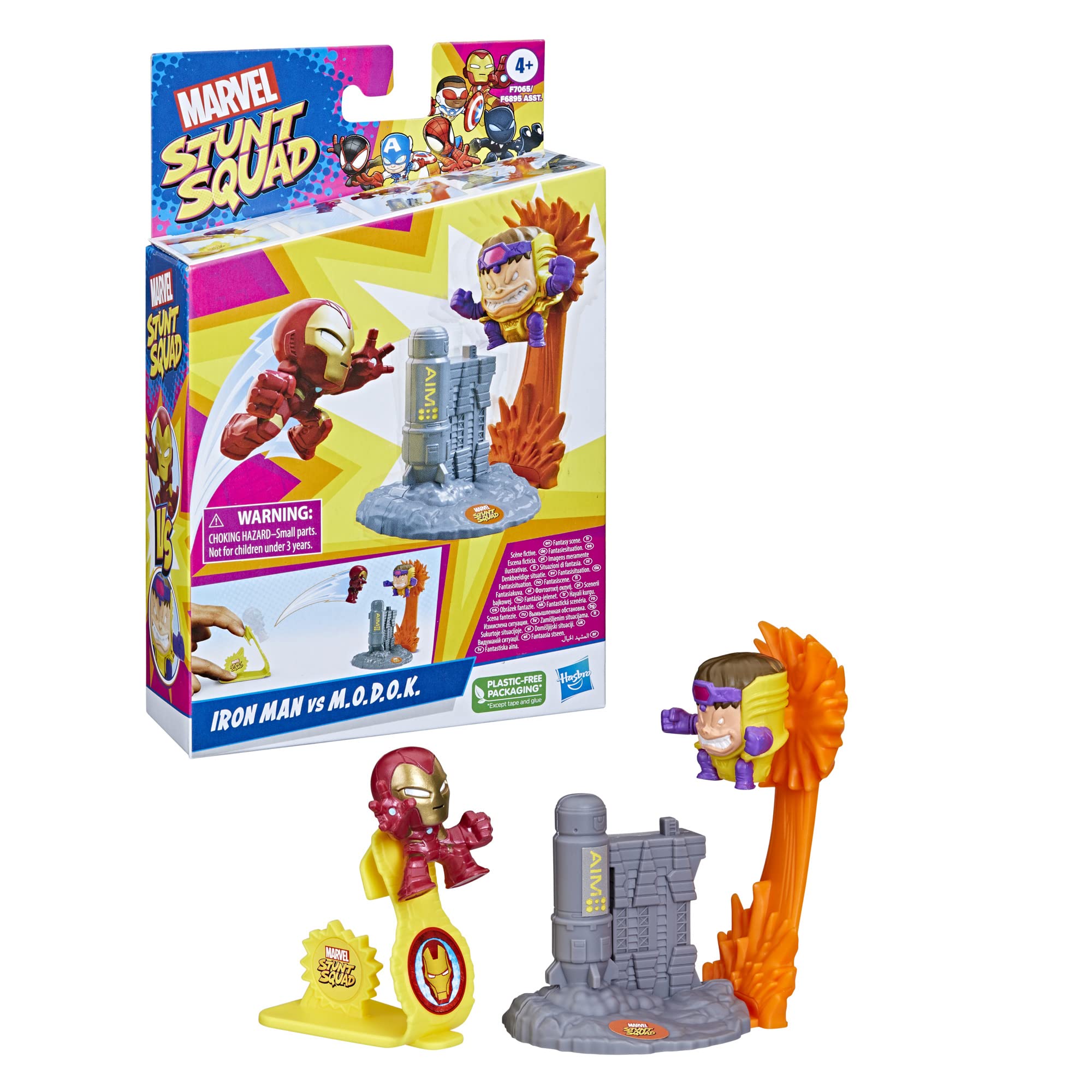 Foto 3 pulgar | Playset Marvel Stunt Squad Iron Man Contra M.o.d.o.k. Kids 4+ - Venta Internacional.