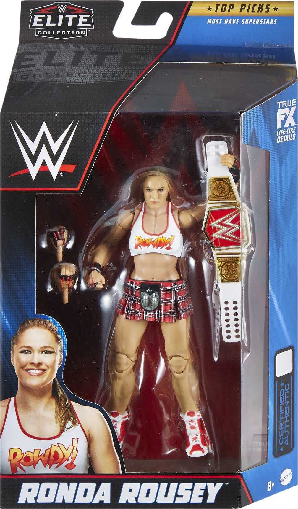 Foto 7 pulgar | Figura de Acción Mattel WWE Ronda Rousey Top Picks Elite de 6 Pulgadas con Accesorios Intercambiables - Venta Intern