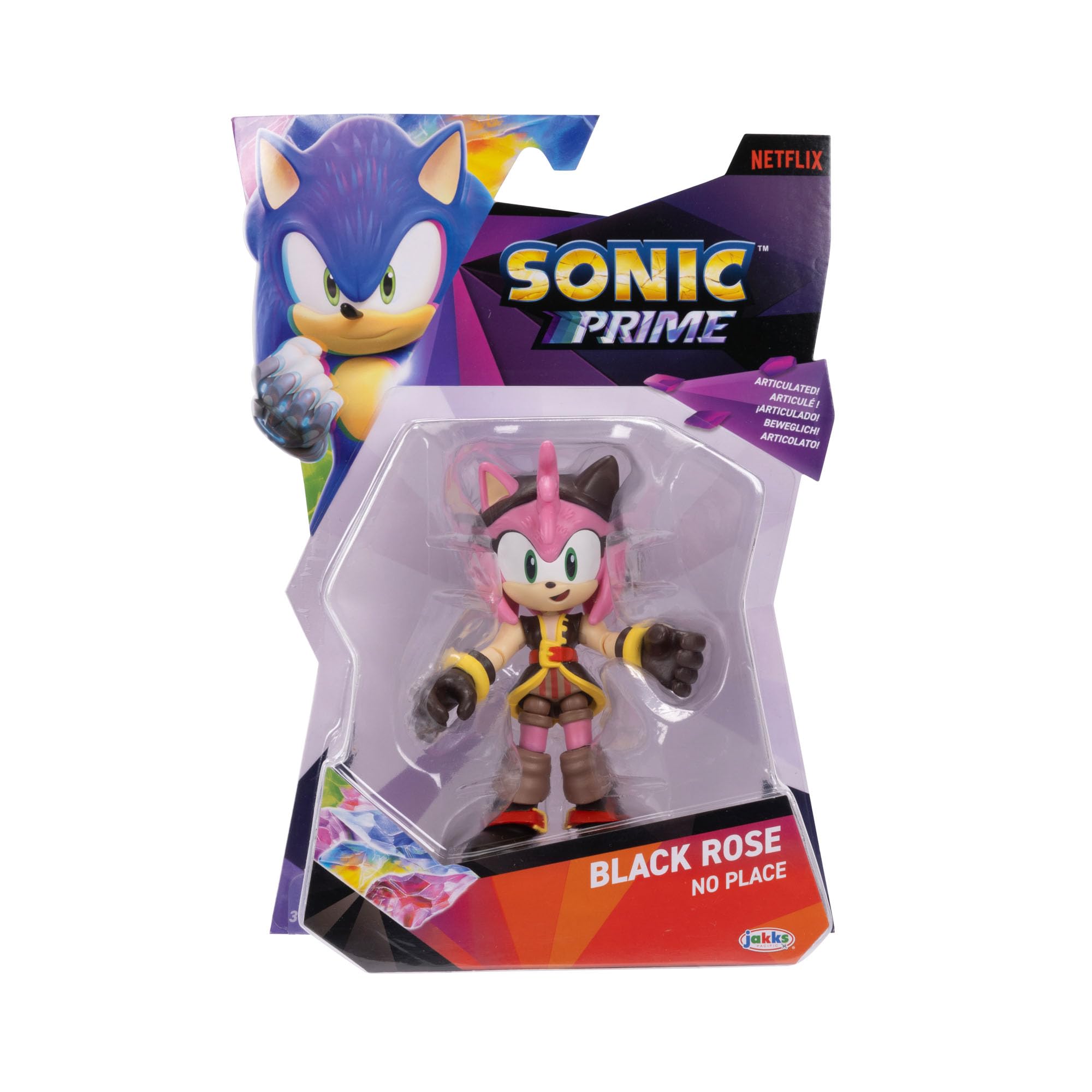 Foto 4 pulgar | Figura De Acción Sonic The Hedgehog Sonic Prime Black Rose 13 Cm - Venta Internacional.
