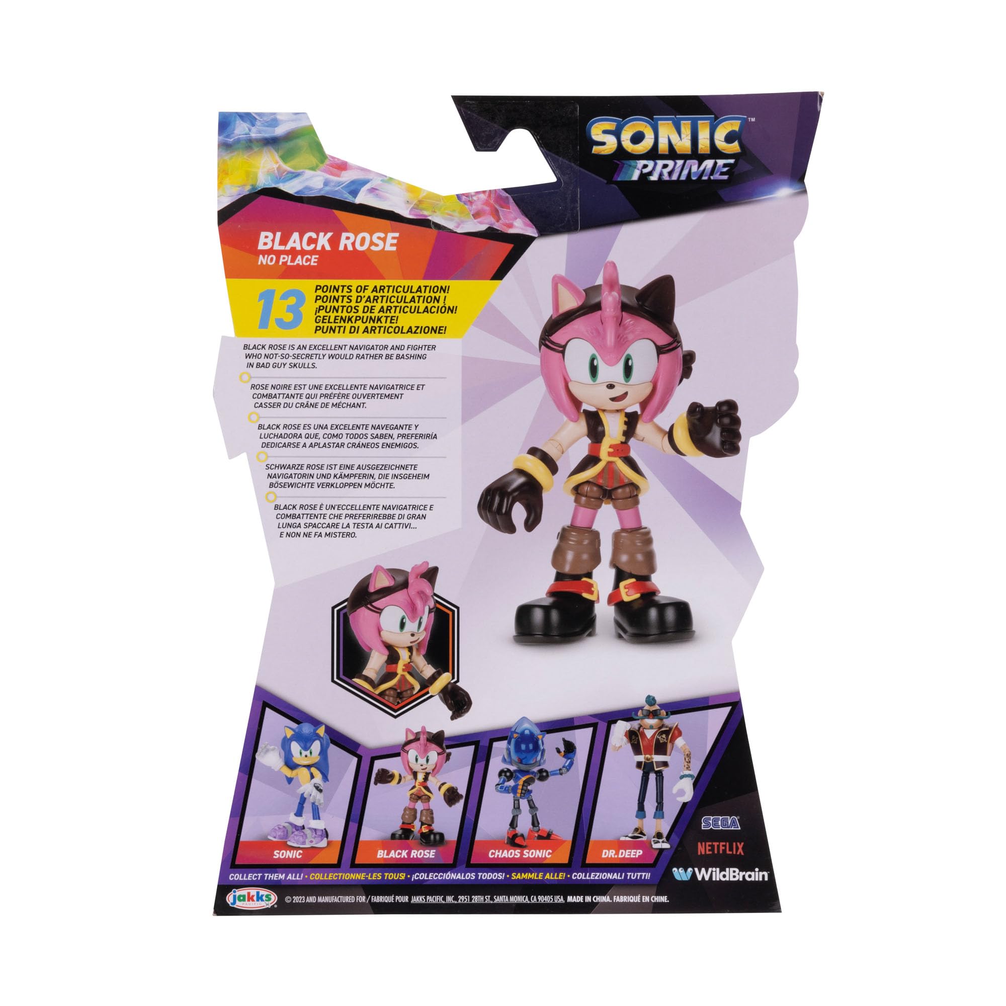 Foto 5 pulgar | Figura De Acción Sonic The Hedgehog Sonic Prime Black Rose 13 Cm - Venta Internacional.
