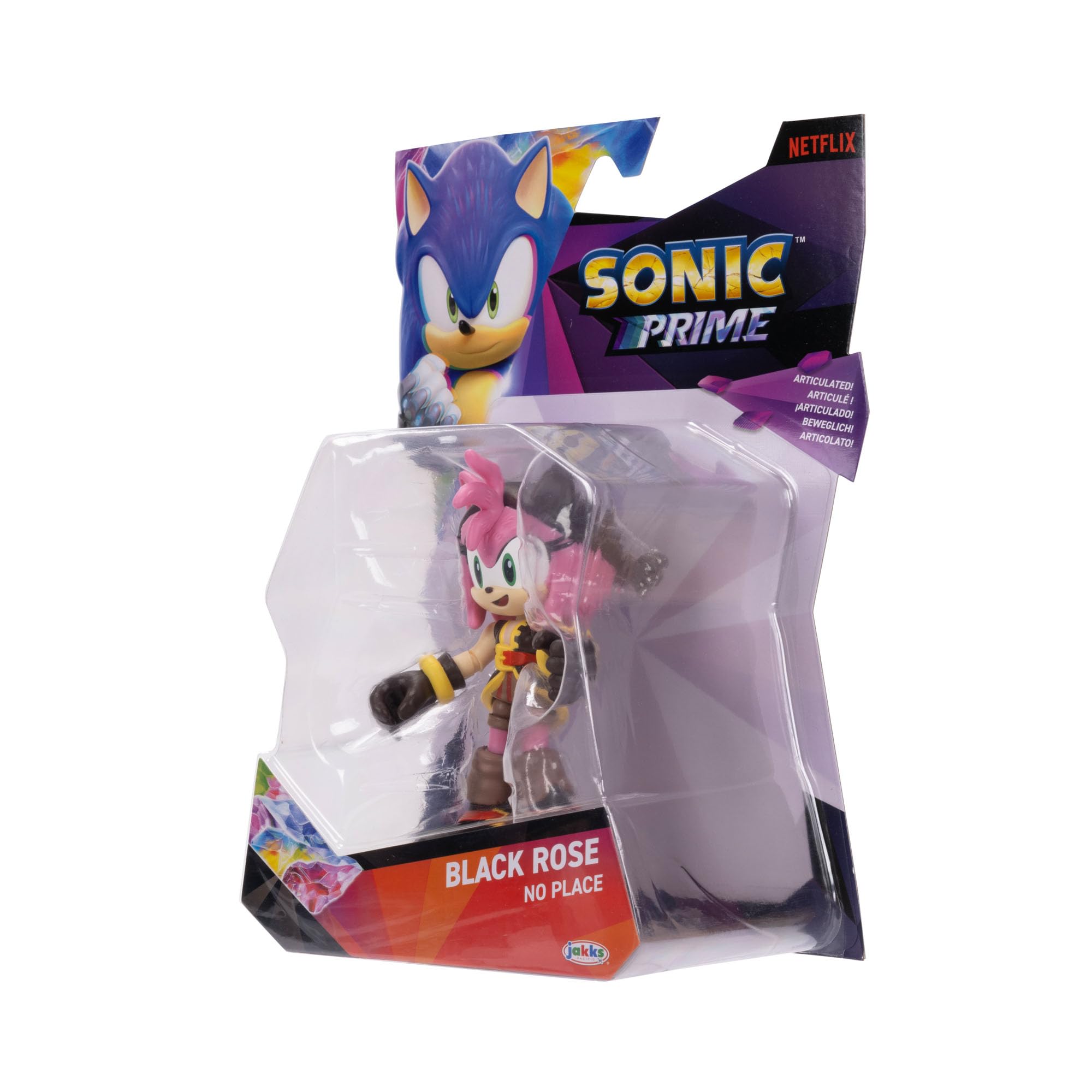 Foto 7 pulgar | Figura De Acción Sonic The Hedgehog Sonic Prime Black Rose 13 Cm - Venta Internacional.