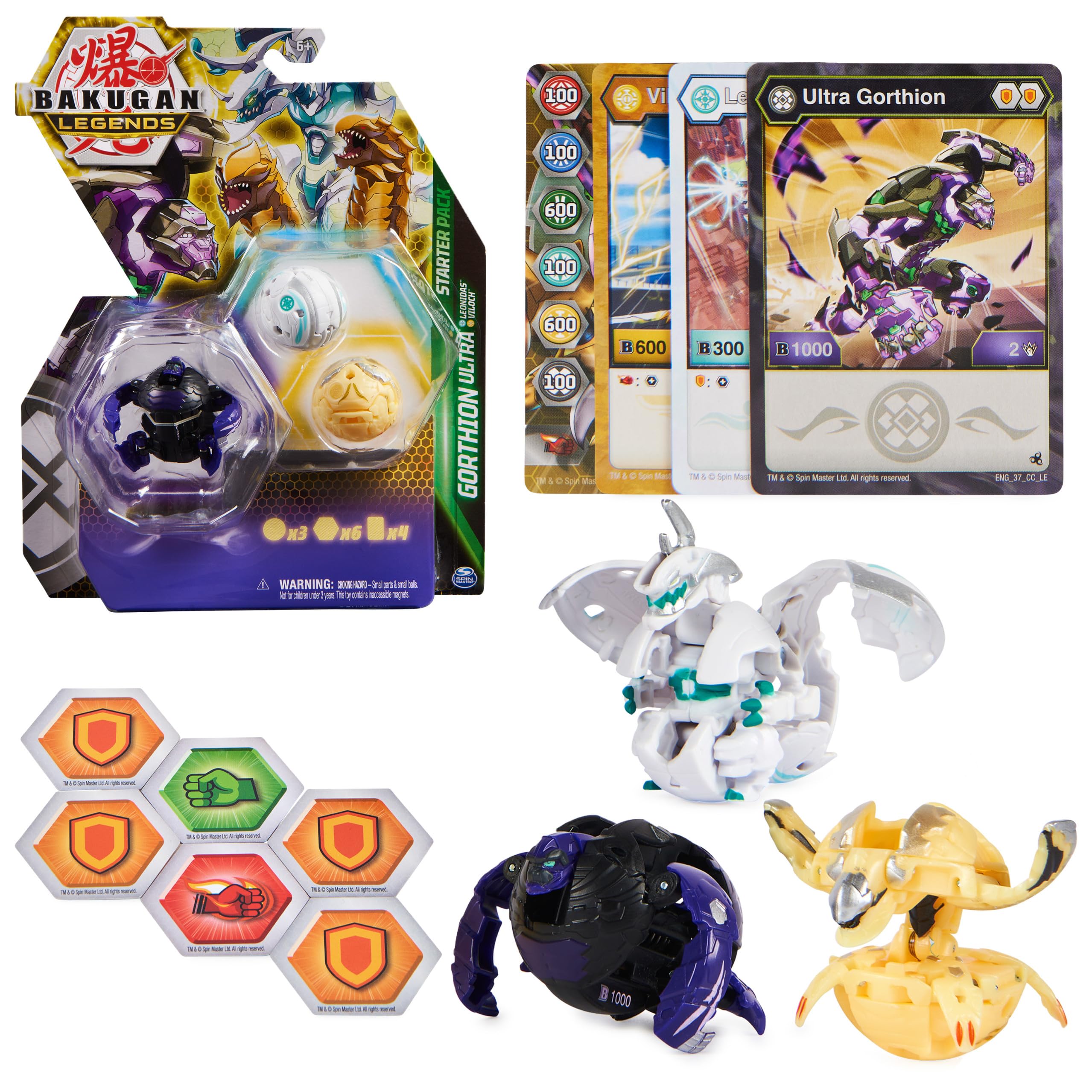 Foto 2 pulgar | Figuras De Acción Bakugan Legends Starter, Paquete De 3 Unidades Gorthion Ultra - Venta Internacional.