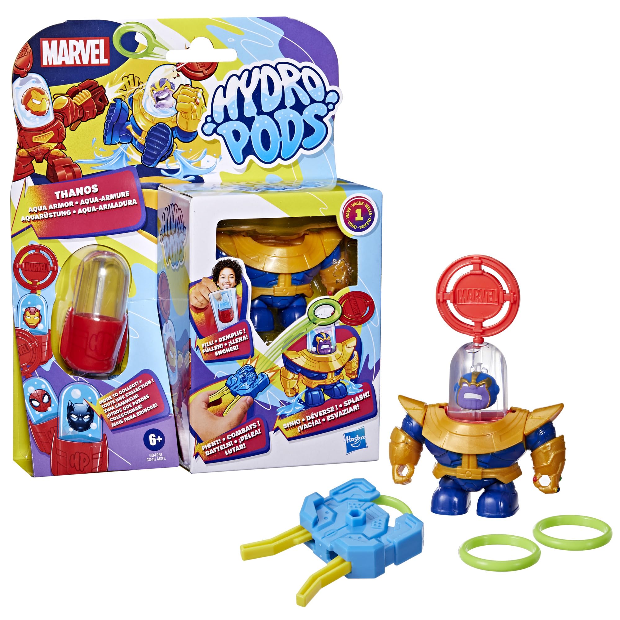 Foto 2 pulgar | Set De Batalla Hydro Pods Marvel Thanos Aqua Armor Para Niños Mayores De 6 Años - Venta Internacional.