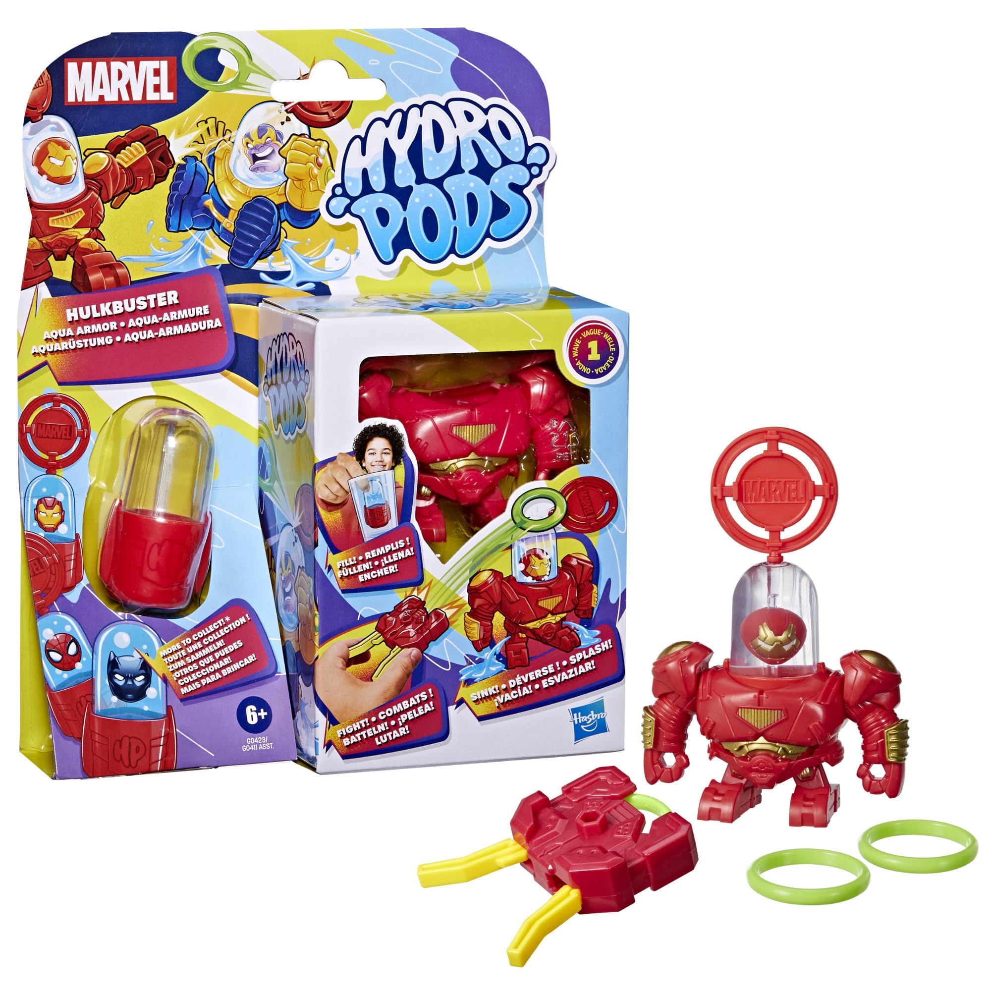 Set De Batalla Hydro Pods Marvel Hulkbuster Aqua Armor De 10 Cm - Venta Internacional.