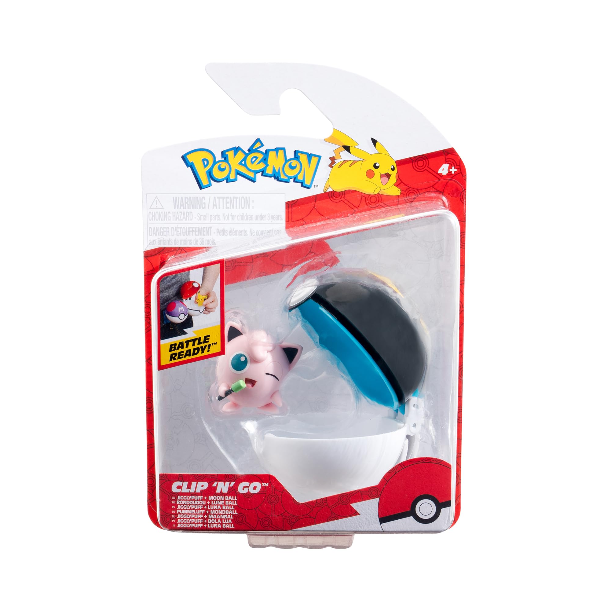 Foto 3 pulgar | Juguete Pokémon Clip N Go Jigglypuff Con Bola Lunar Para Niños Mayores De 4 Años - Venta Internacional.