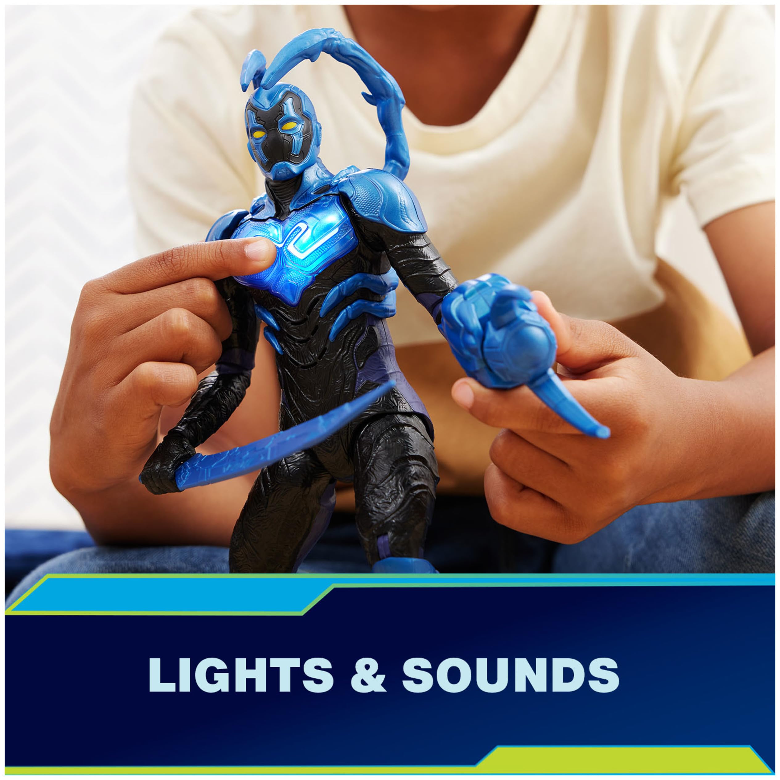 Foto 5 pulgar | Figura De Acción Dc Comics Battle-mode Blue Beetle De 30 Cm Con Acc - Venta Internacional.
