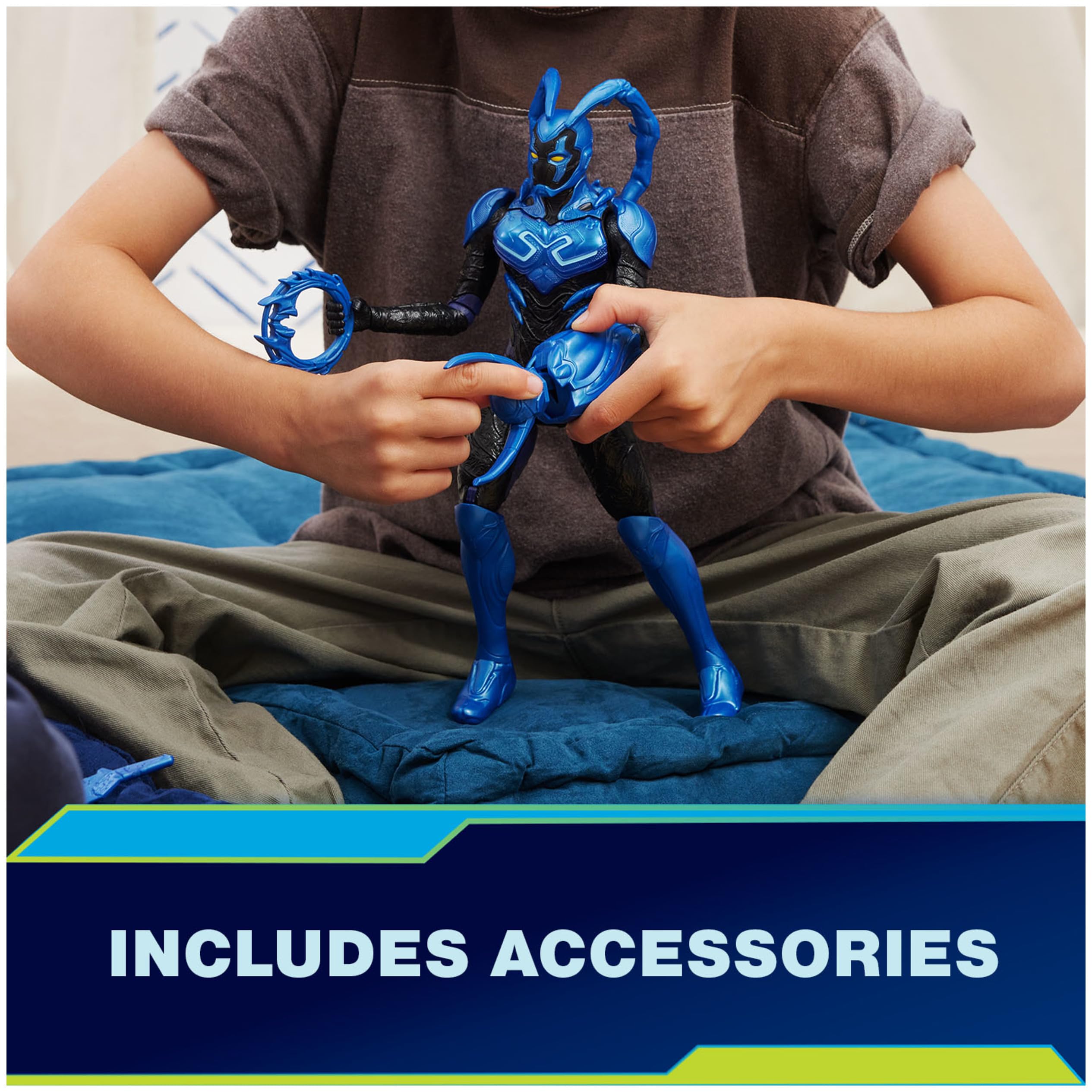Foto 6 pulgar | Figura De Acción Dc Comics Battle-mode Blue Beetle De 30 Cm Con Acc - Venta Internacional.