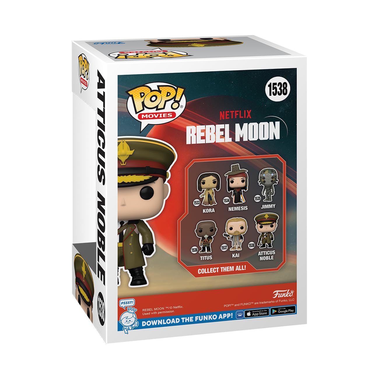 Foto 4 pulgar | Figura ¡Funko Pop! Películas de Netflix: Rebel Moon Atticus Noble - Venta Internacional