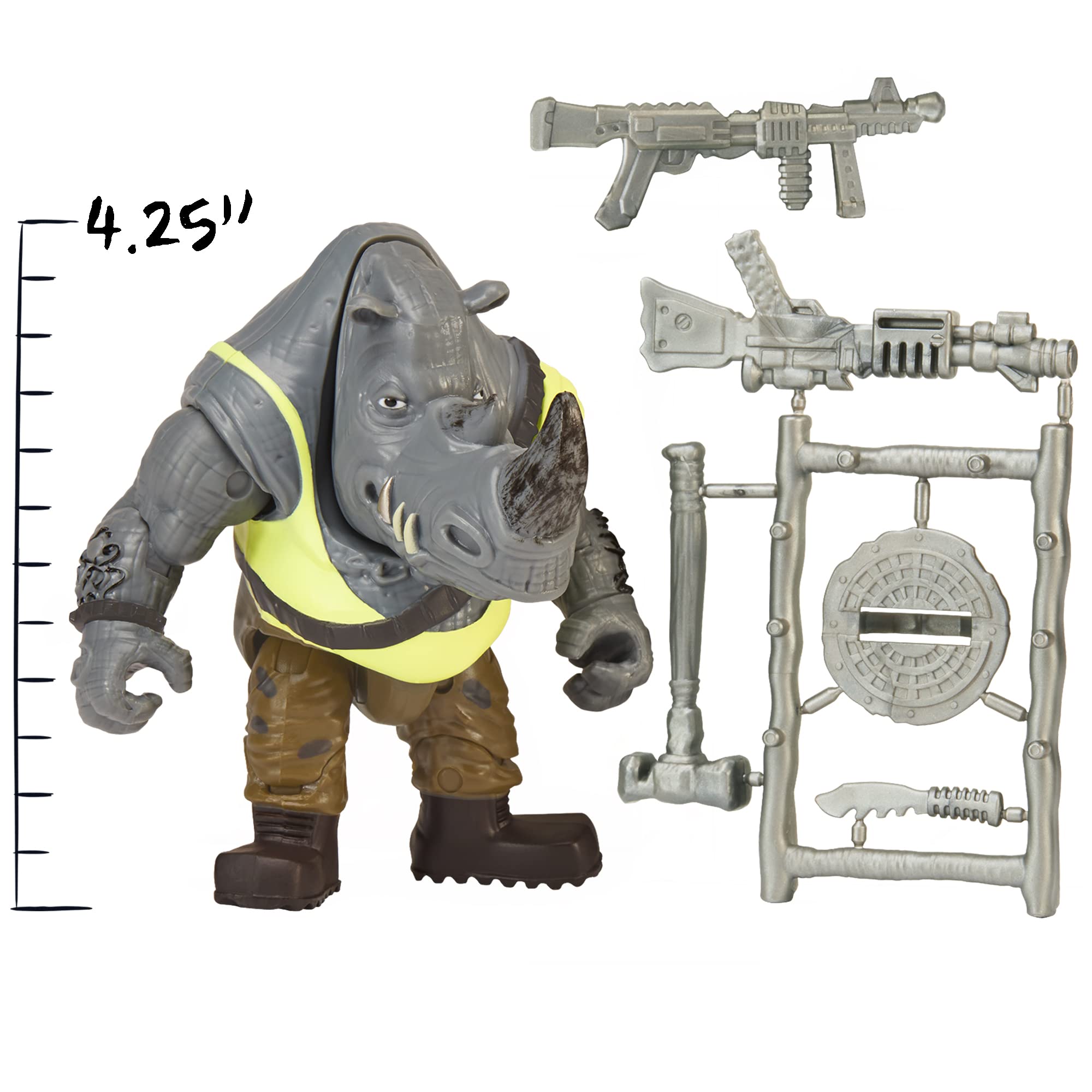 Foto 4 pulgar | Figura De Acción Teenage Mutant Ninja Turtles Rocksteady 10 Cm - Venta Internacional.