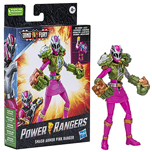 Foto 4 pulgar | Figura De Acción Power Rangers Dino Fury Smash Armor Rosa 15 Cm - Venta Internacional.