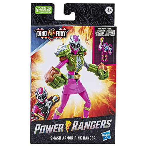 Foto 5 pulgar | Figura De Acción Power Rangers Dino Fury Smash Armor Rosa 15 Cm - Venta Internacional.