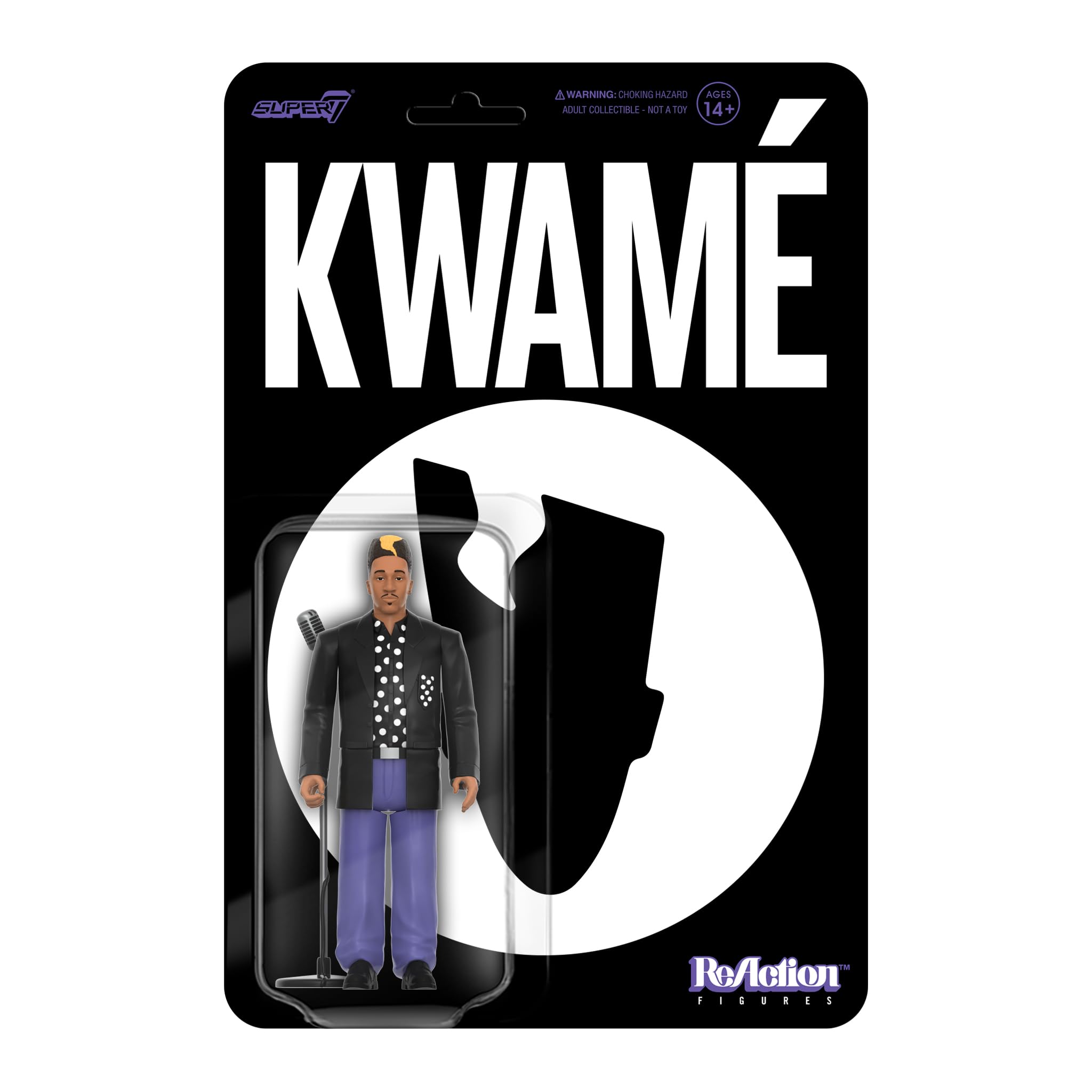 Foto 1 | Figura De Acción Super7 Kwamé Con Lunares Blancos Y Negros 3.75 - Venta Internacional.