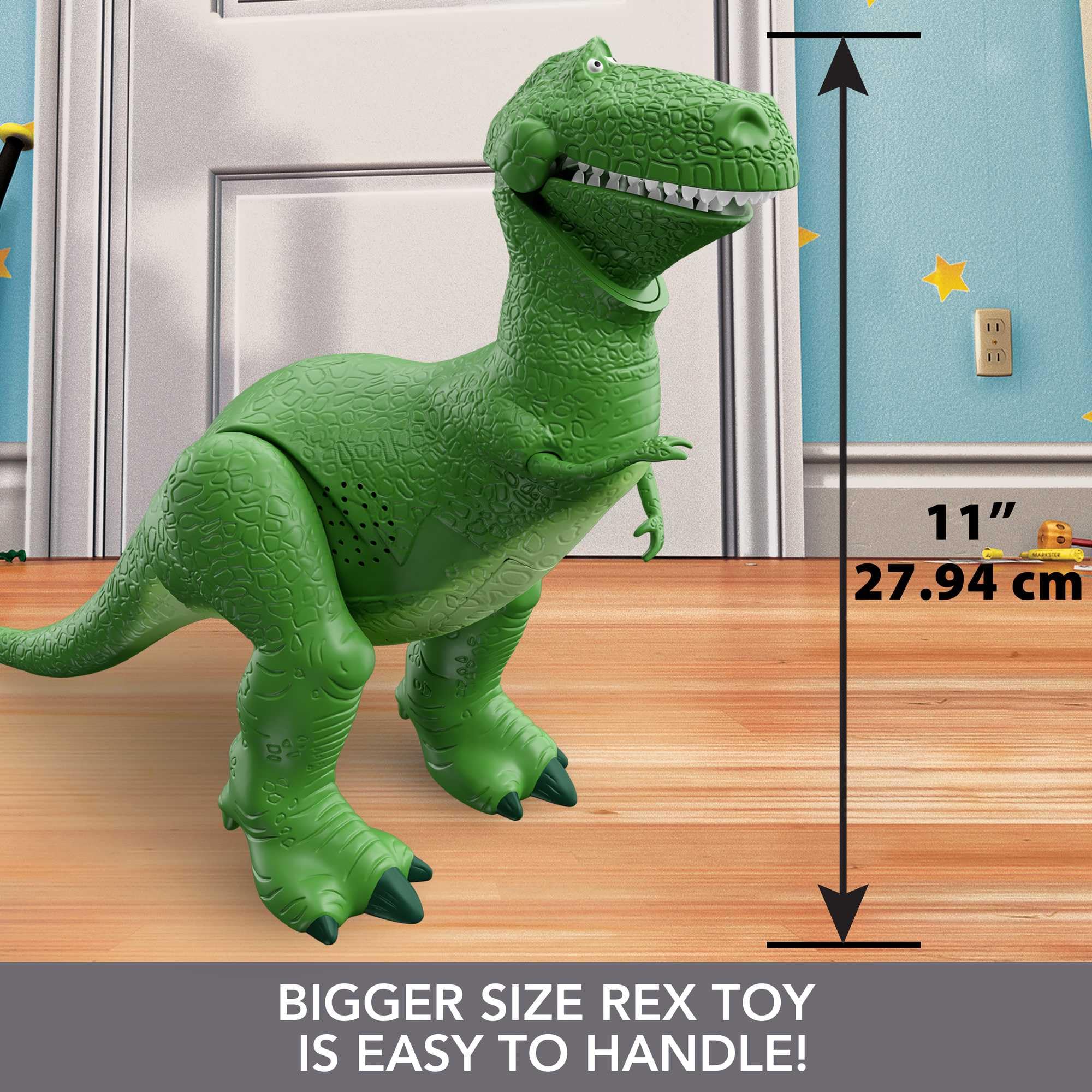 Foto 5 | Figura De Dinosaurio Mattel Disney Pixar Toy Story Rex 27,4 Cm De Altura - Venta Internacional.