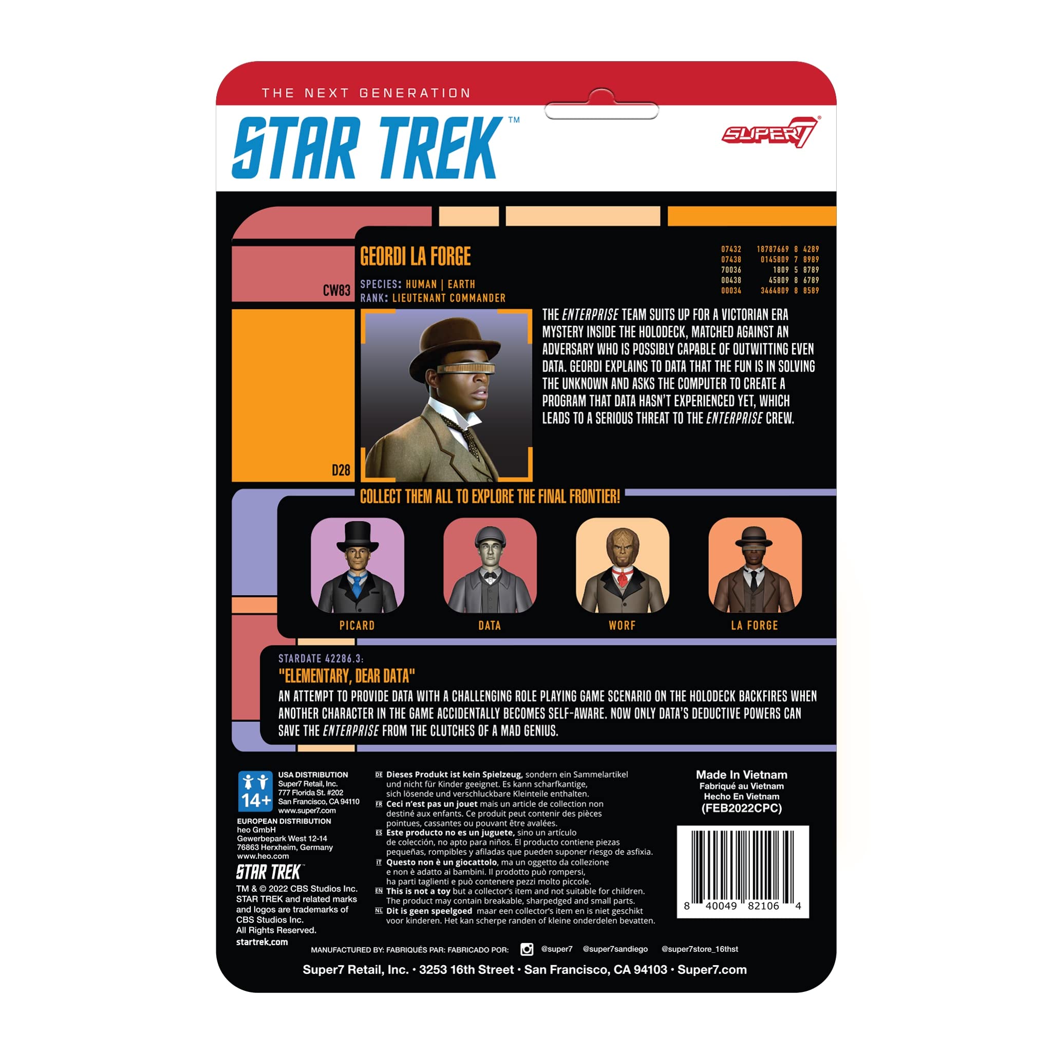 Foto 3 | Figura De Acción Super7 Star Trek The Next Generation 3.75'' - Venta Internacional.