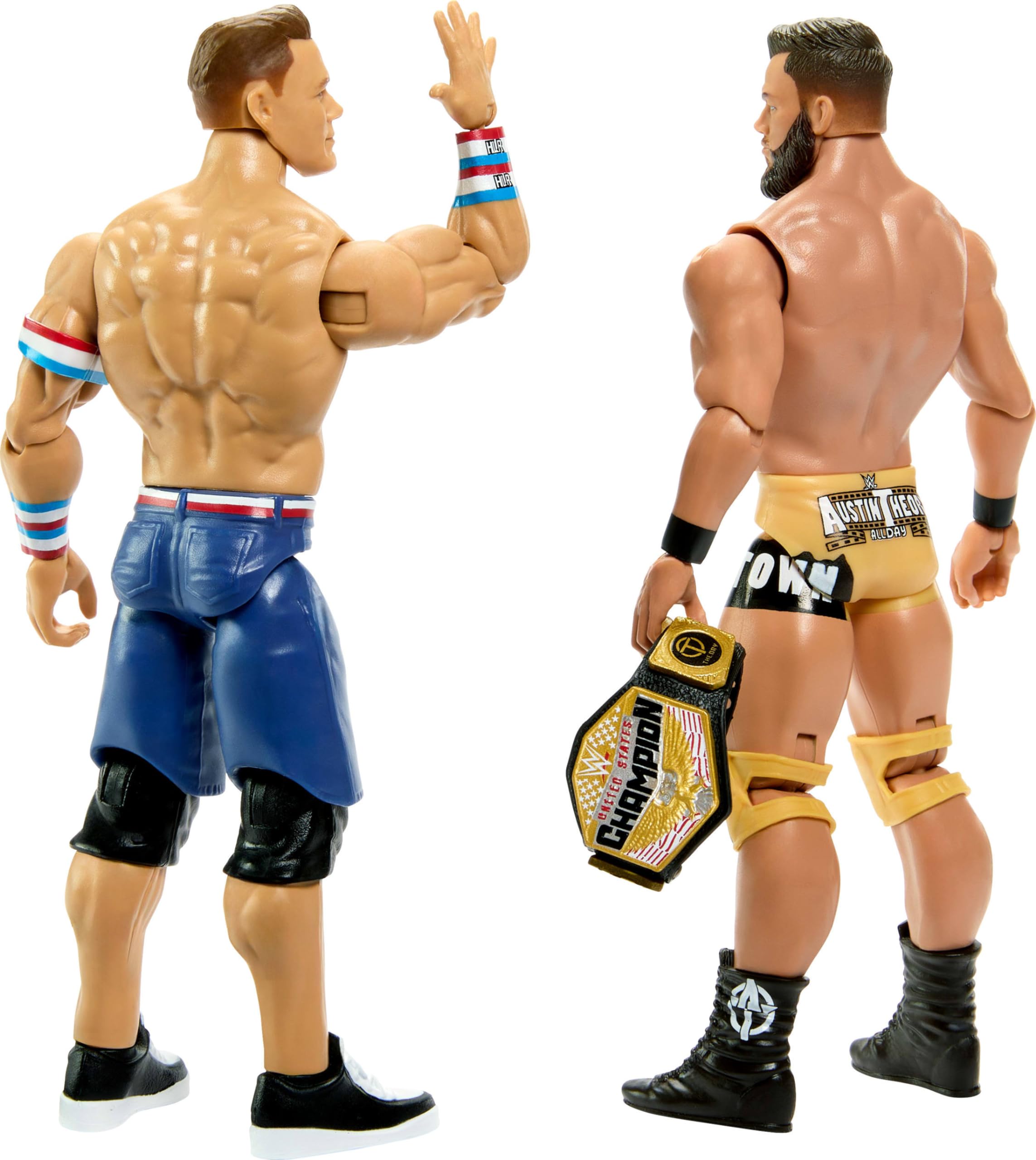 Foto 7 pulgar | Figura De Acción Mattel Wwe Championship Showdown John Cena Vs Austin Theory, Paquete De 2 - Venta Internacional.