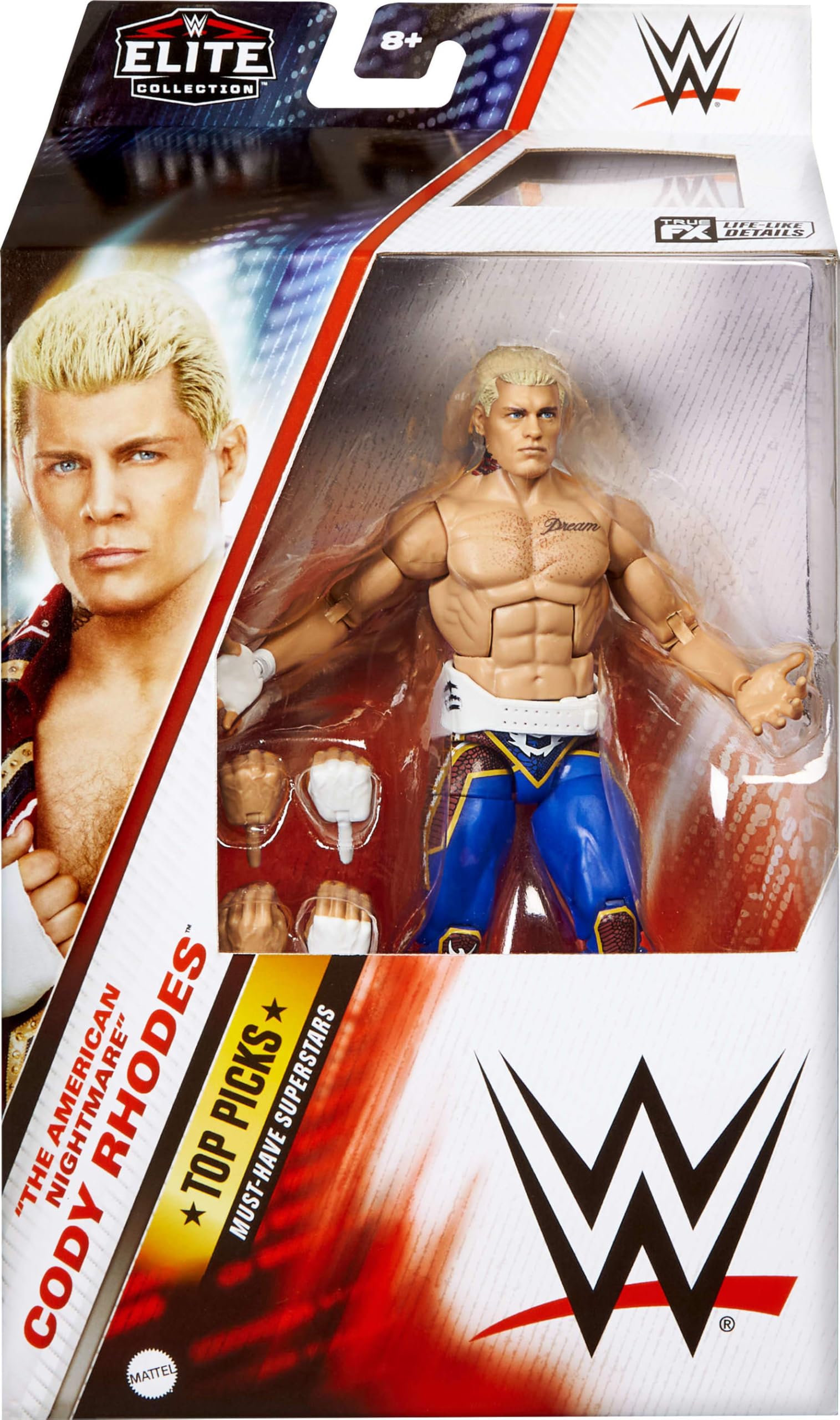 Foto 2 | Figura De Acción Mattel Wwe Top Picks Elite Cody Rhodes 15 Cm - Venta Internacional.