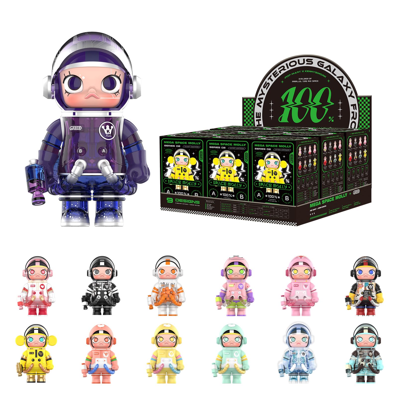 Figuras Blind Box Pop Mart Mega Space Molly 100% 2-b X9 - Venta Internacional.