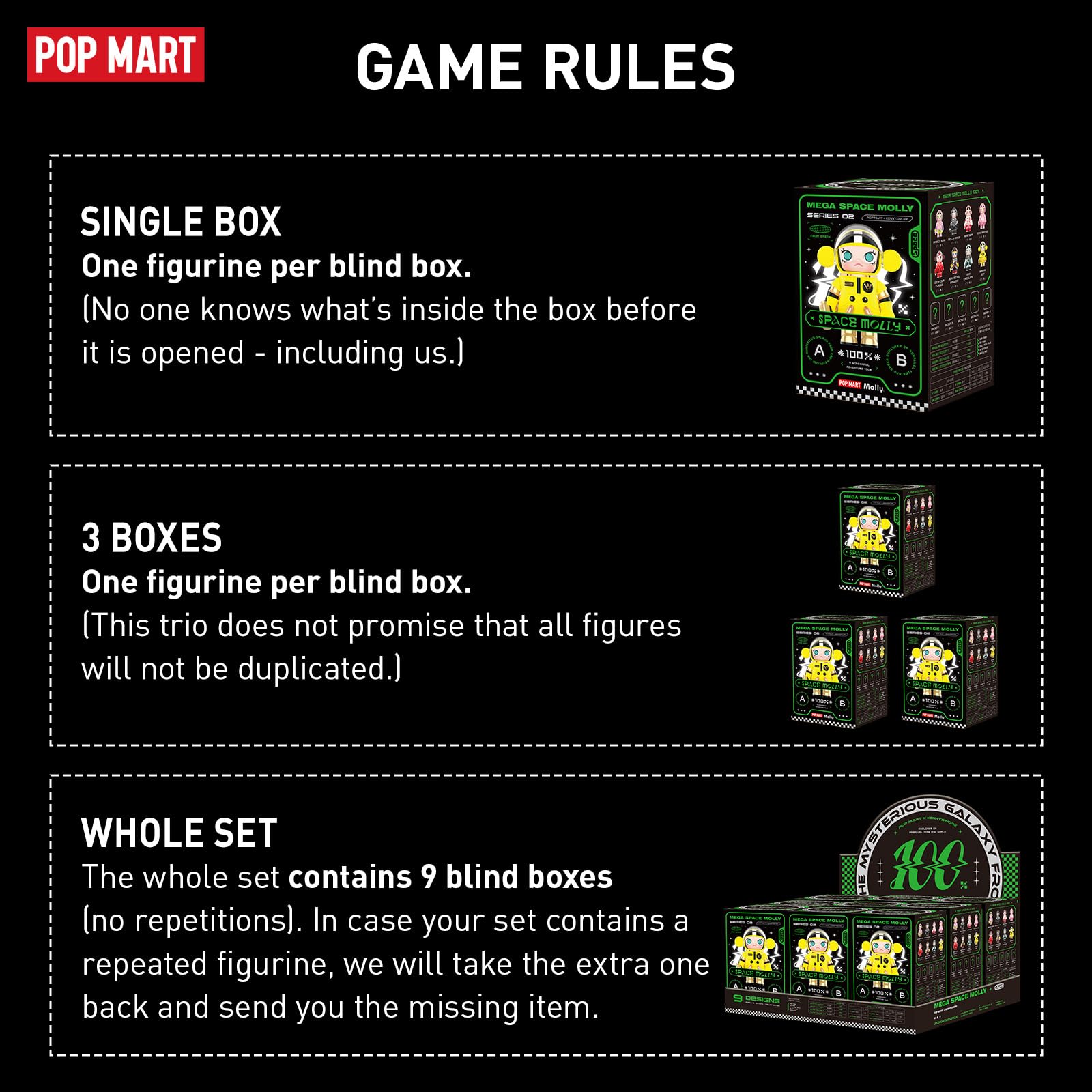 Foto 2 | Figuras Blind Box Pop Mart Mega Space Molly 100% 2-b X9 - Venta Internacional.