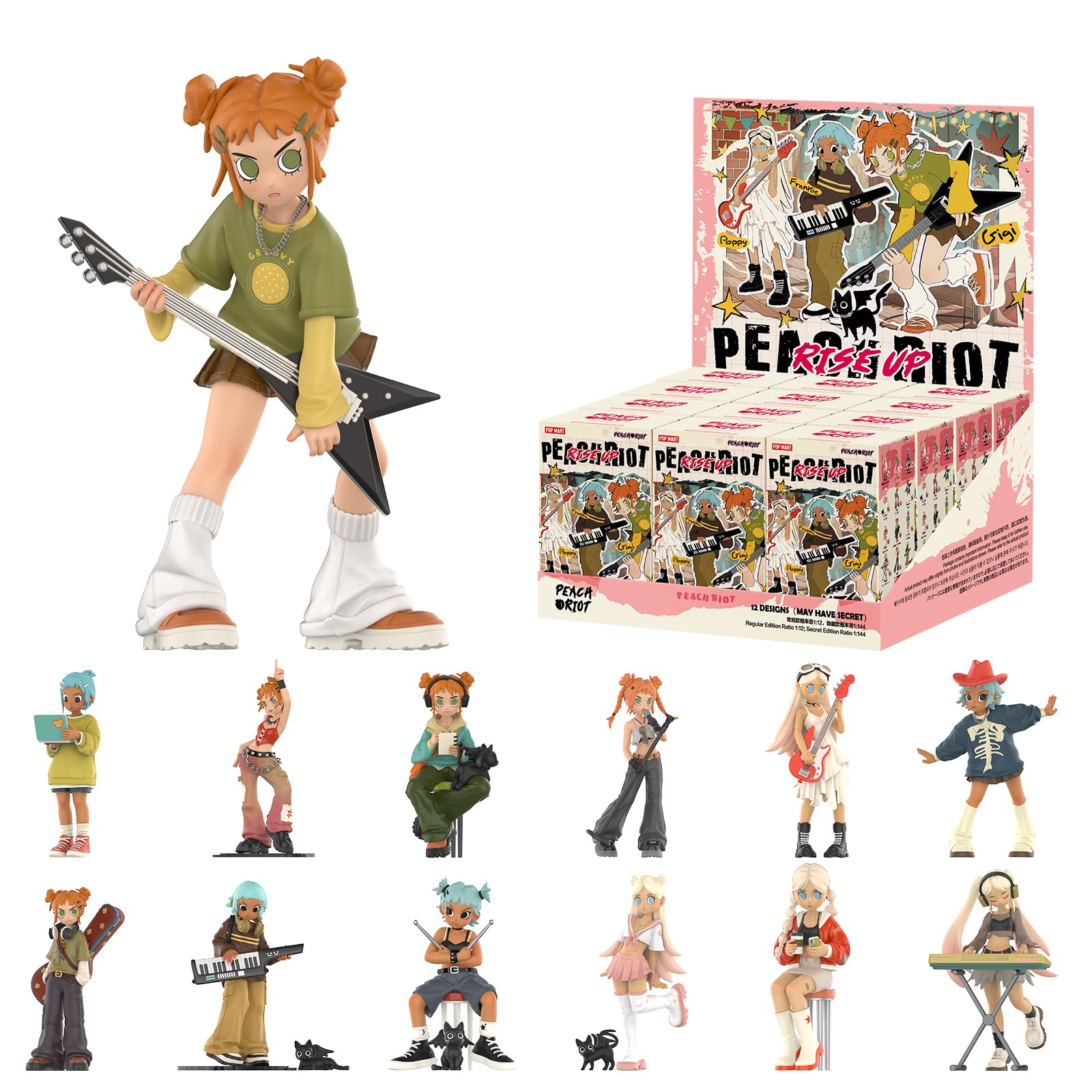 Figura Pop Mart Peach Riot Rise Up Series X12 De Regalo Para Niños - Venta Internacional.