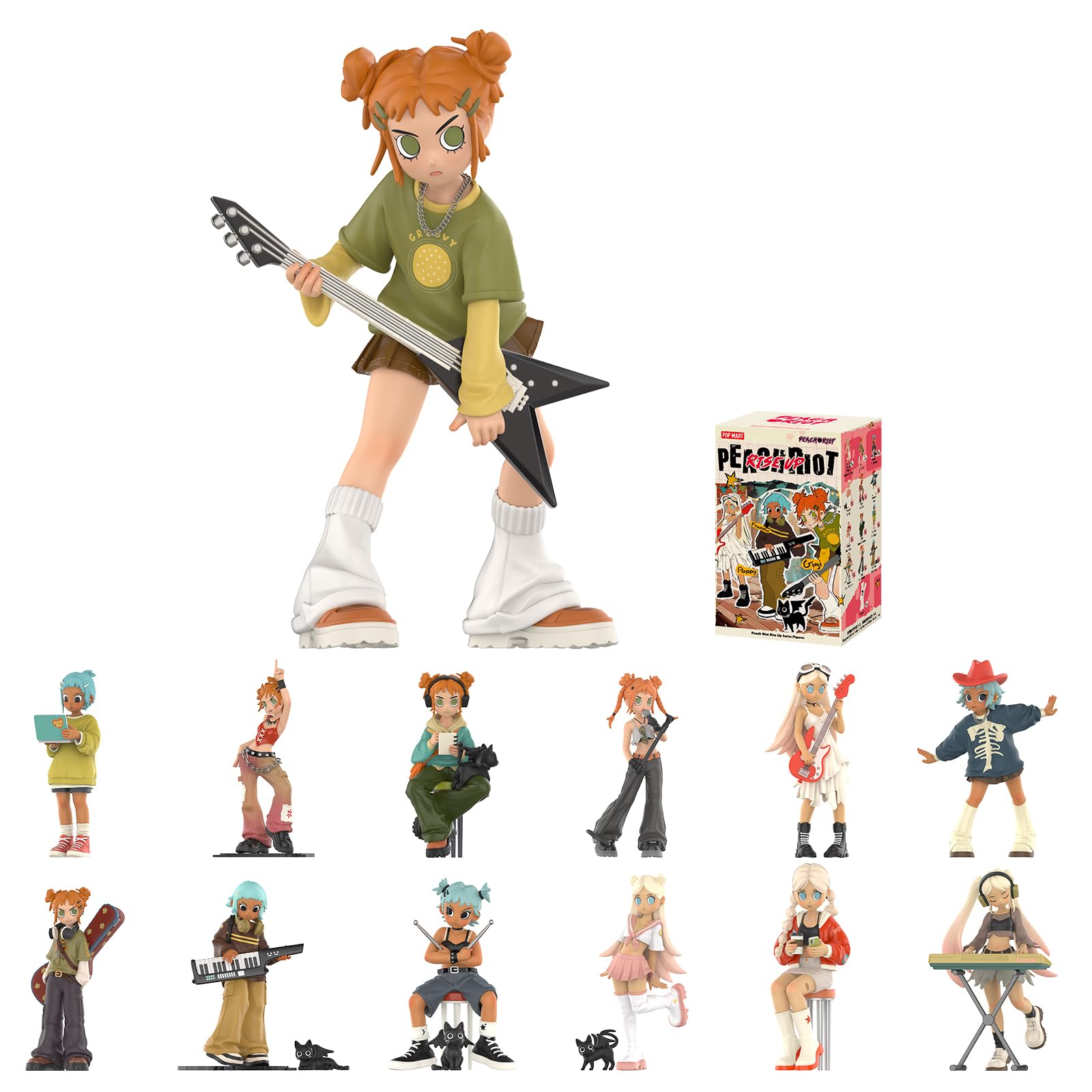 Figuras De Acción Pop Mart Peach Riot Rise Up Series X12 - Venta Internacional.