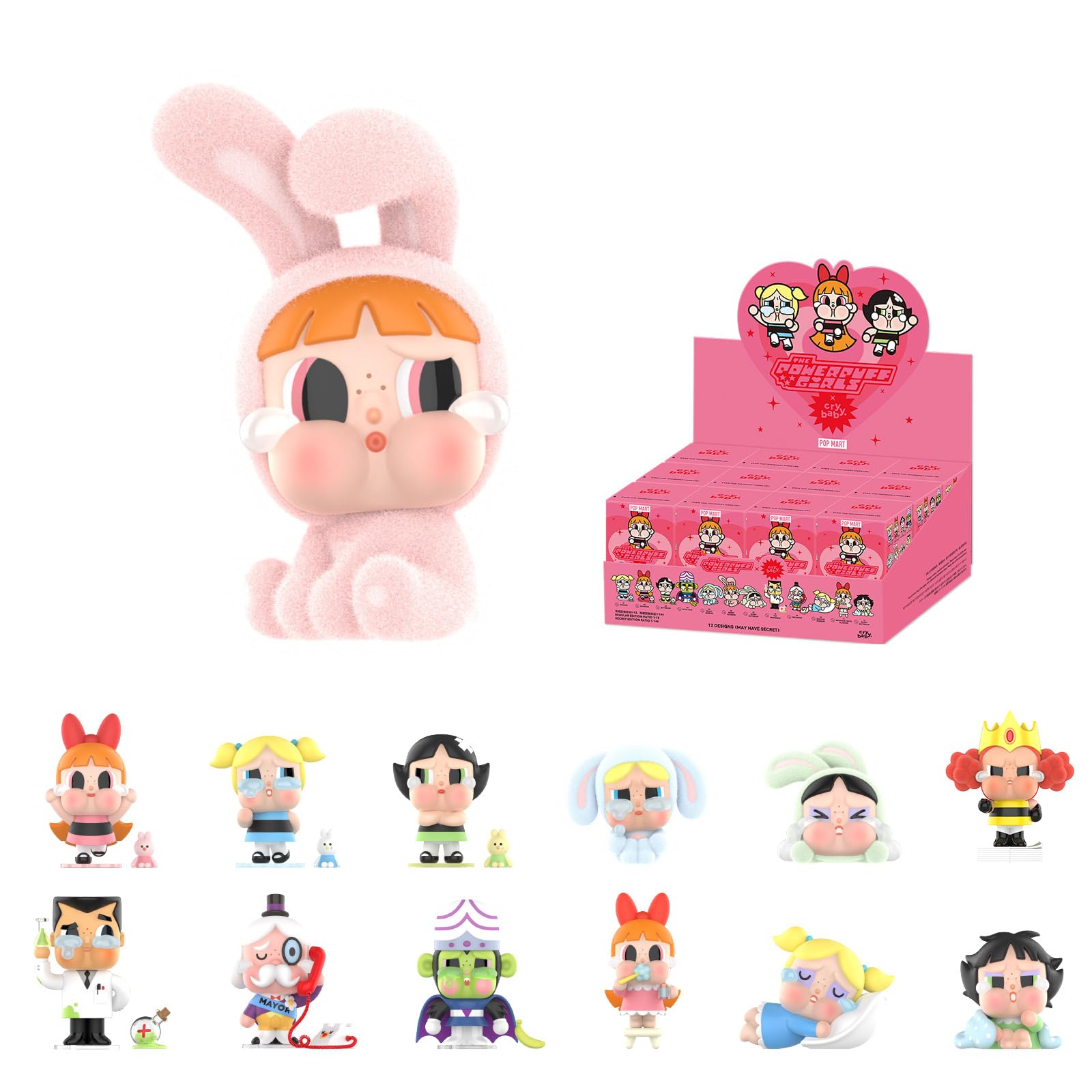 Foto 2 pulgar | Juego De 12 Piezas De La Serie Pop Mart Crybaby X Powerpuff Girls - Venta Internacional.