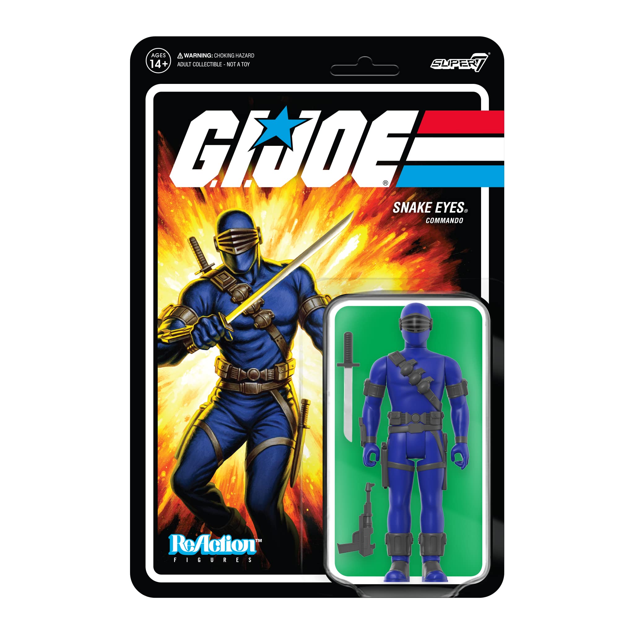 Figura De Acción Super7 G.i. Joe Snake Eyes De 3.75 Pulgadas Con Accesorio - Venta Internacional.
