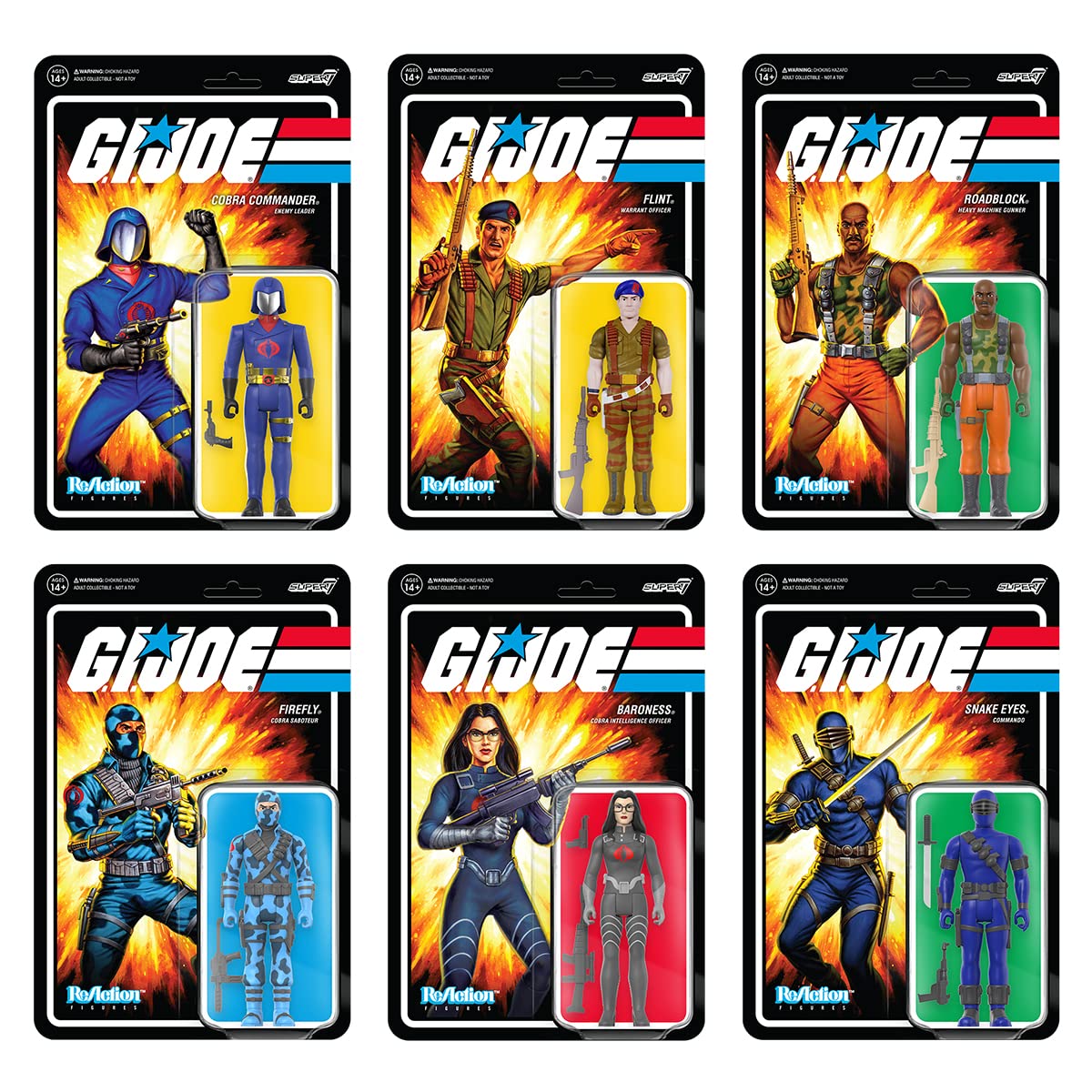 Foto 7 pulgar | Figura De Acción Super7 G.i. Joe Snake Eyes De 3.75 Pulgadas Con Accesorio - Venta Internacional.