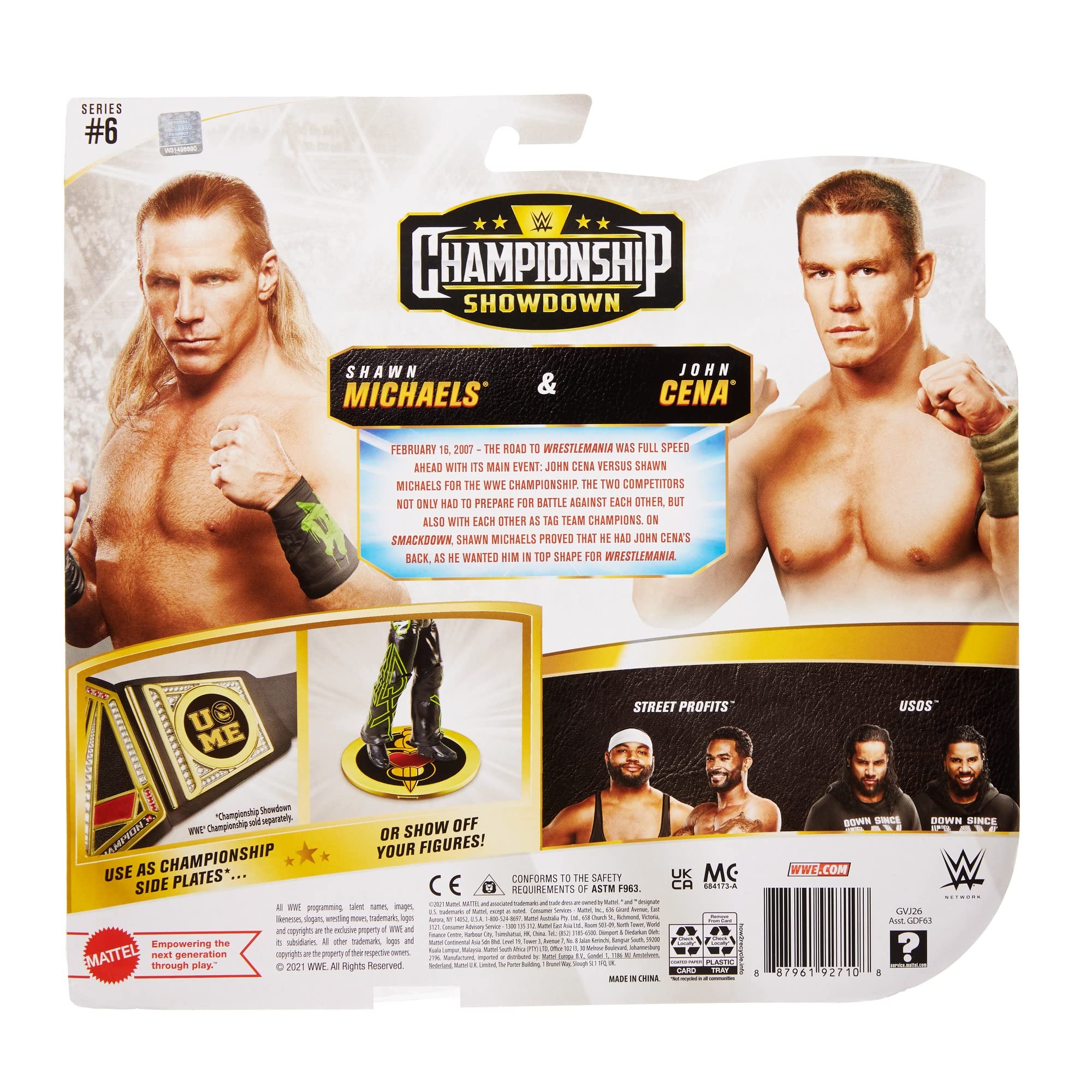 Foto 6 | Figuras De Acción Mattel Wwe De John Cena Y Shawn Michaels De 15 Cm - Venta Internacional.